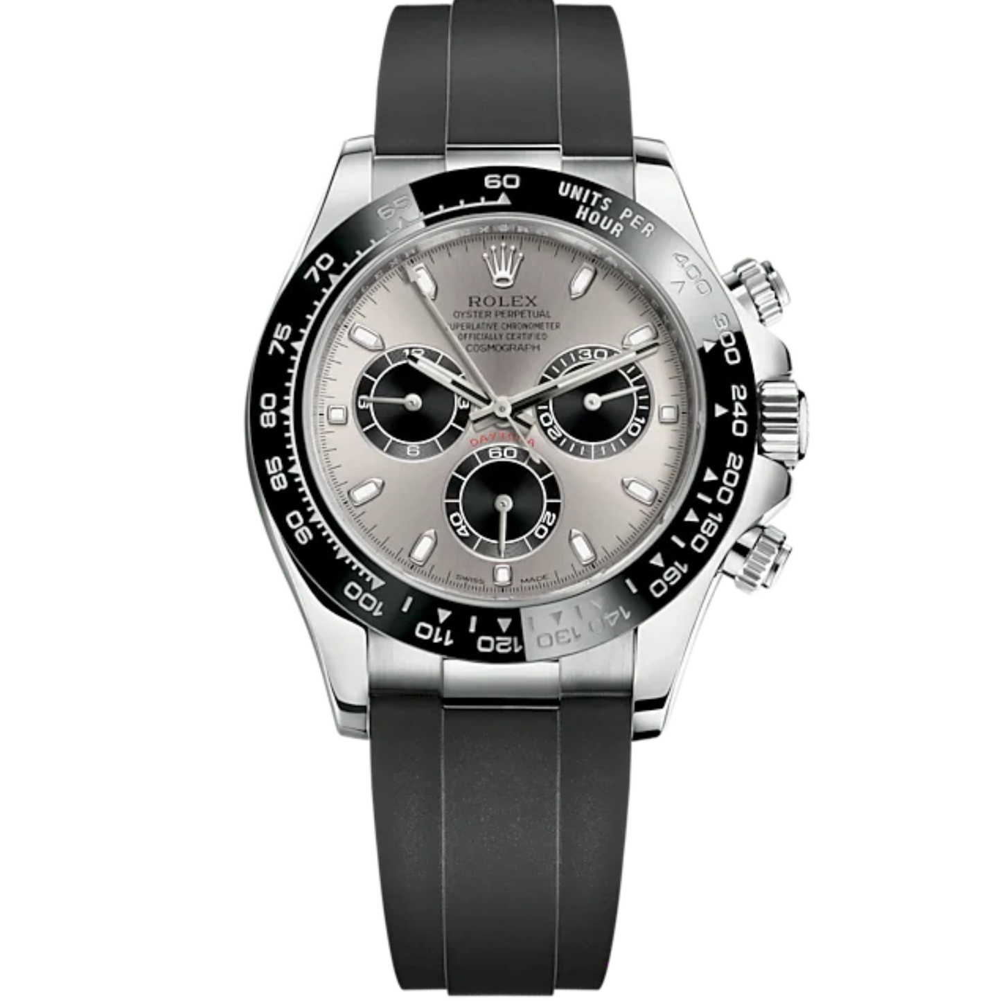 Cosmograph Daytona 40MM Oysterflex Bracelet 18 CT White Gold With Steel and Black Dial Black Cerachrom Bezel With Tachymetric Scale