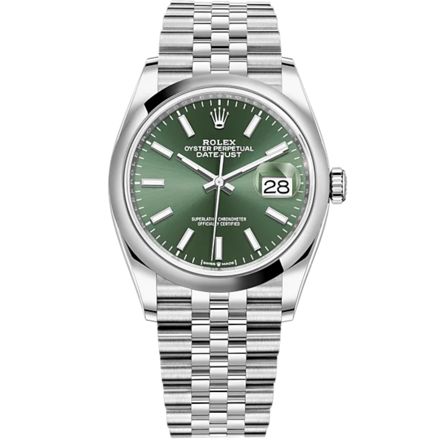 Datejust 36 36mm Oystersteel Jubilee Bracelet Mint Green Dial Domed Bezel