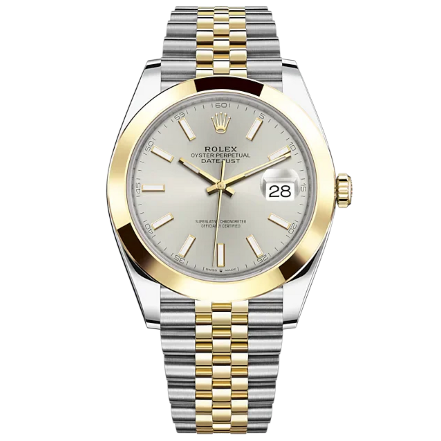Datejust 41 41mm Jubilee Bracelet Oystersteel and Yellow Gold with Silver Dial Yellow Gold Bezel