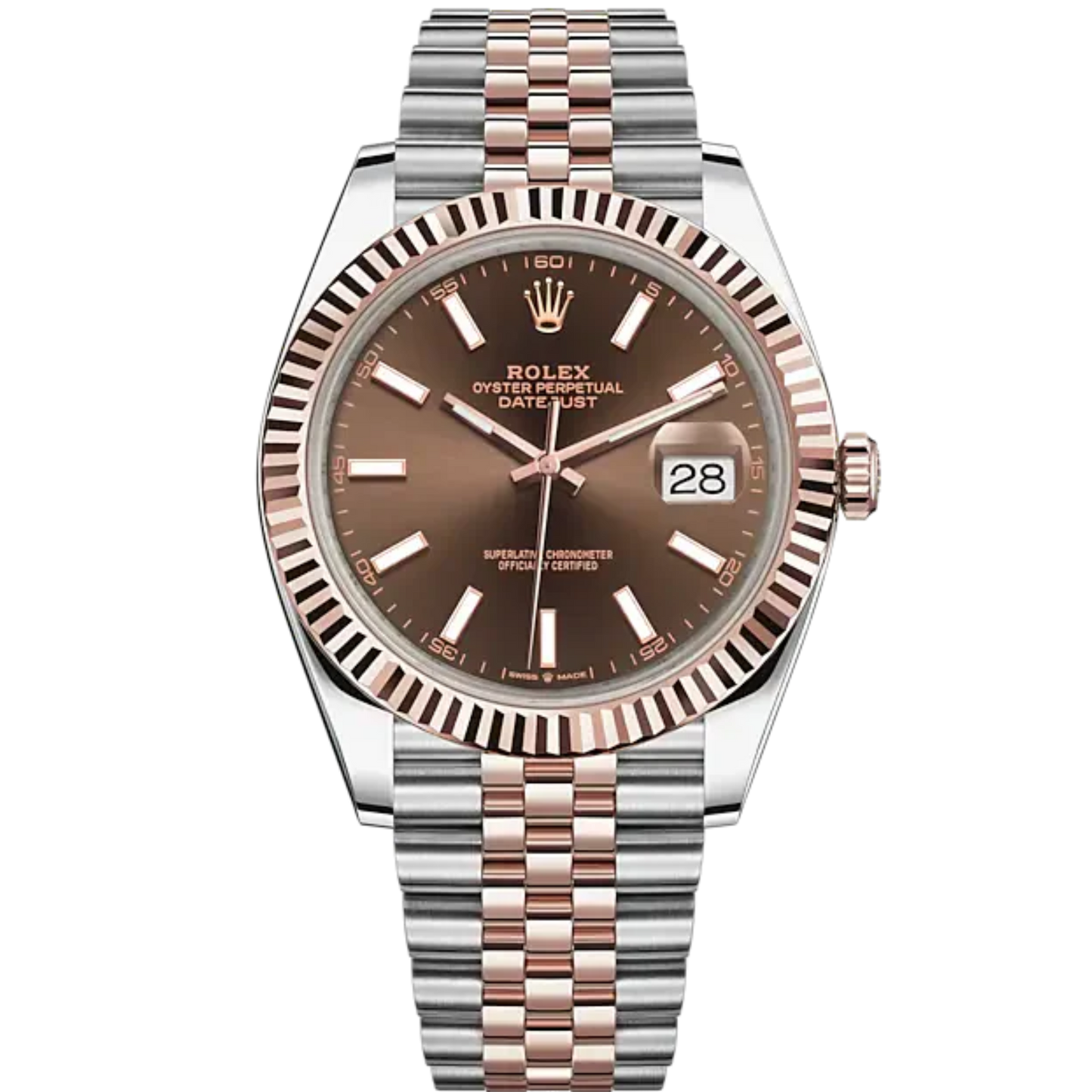 Rolex Datejust Ref. 126331 Two Tone RG/SS on Jubilee Chocolate Index Dial