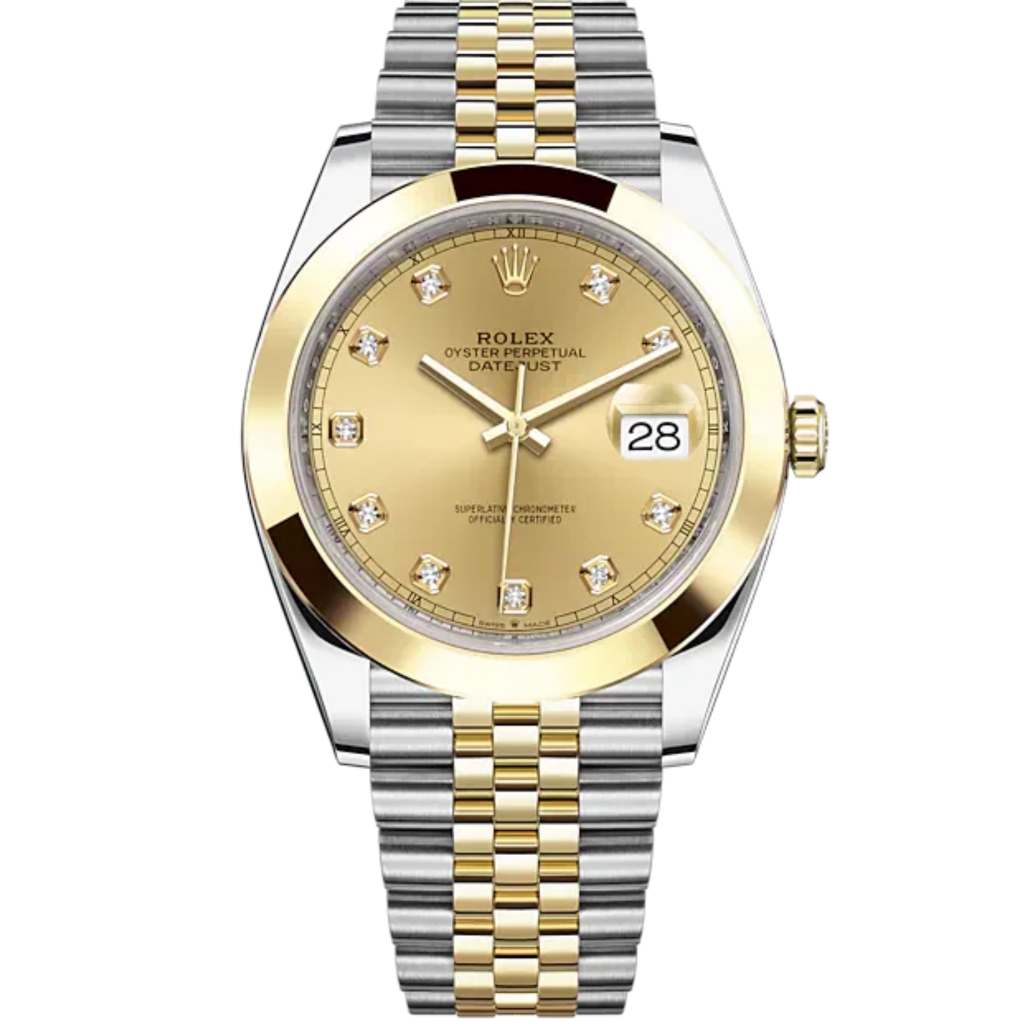 Datejust 41 41mm Jubilee Bracelet Oystersteel and Champagne-Colour Diamond-Set Dial Yellow Gold Bezel
