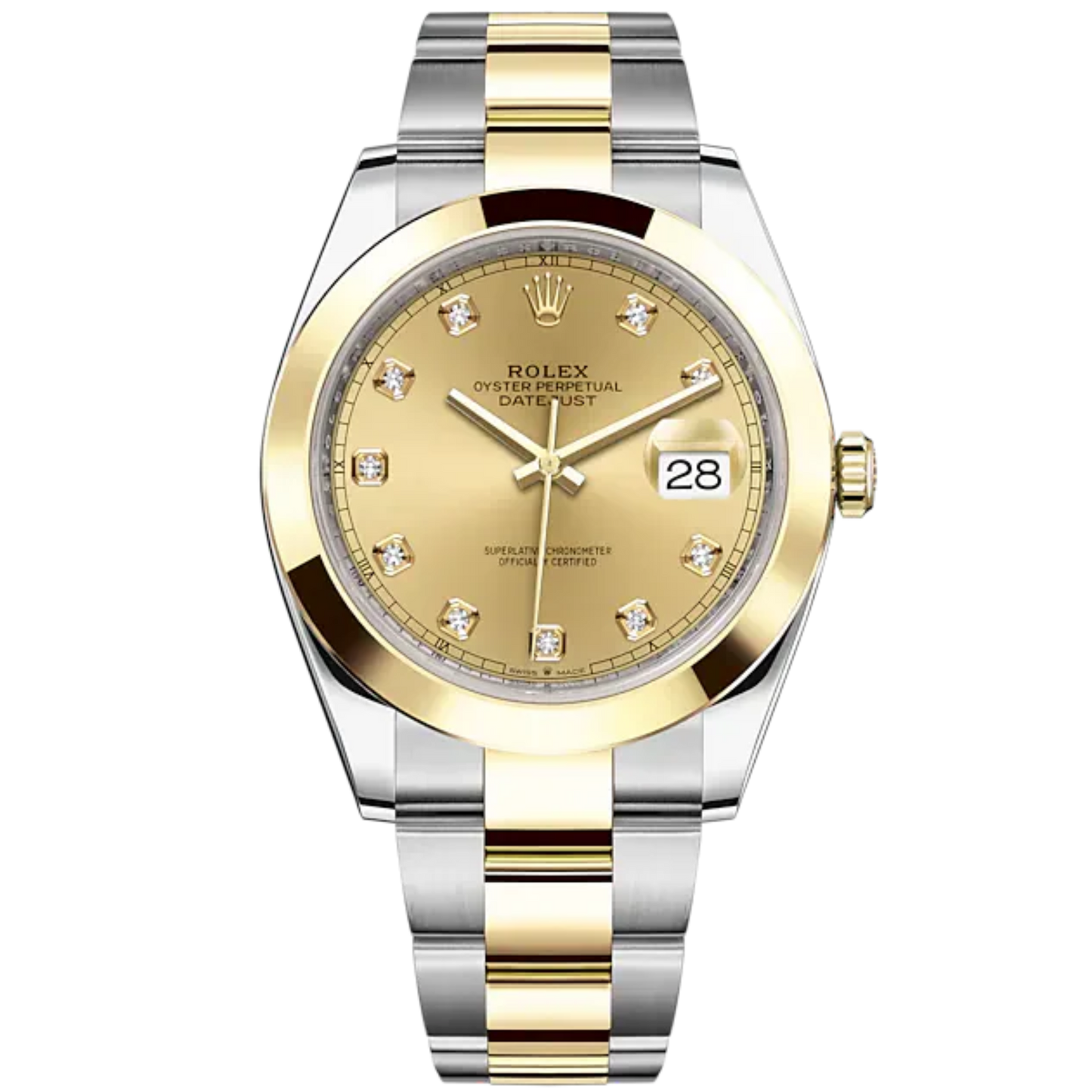 Datejust 41 41mm Oyster Bracelet Oystersteel and Yellow Gold with Champagne-Colour Diamond-Set Dial Yellow Gold Bezel