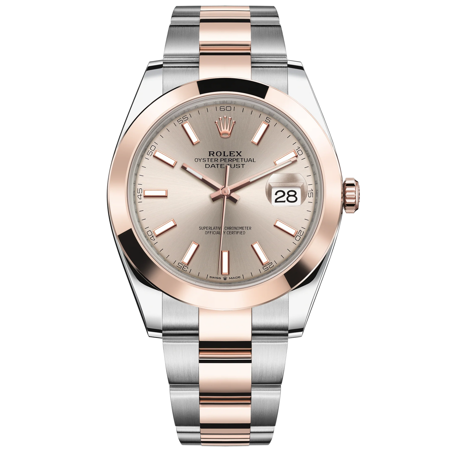 Datejust 41 41mm Oyster Bracelet Oystersteel and Everose Gold with Sundust Dial Everose Gold Bezel