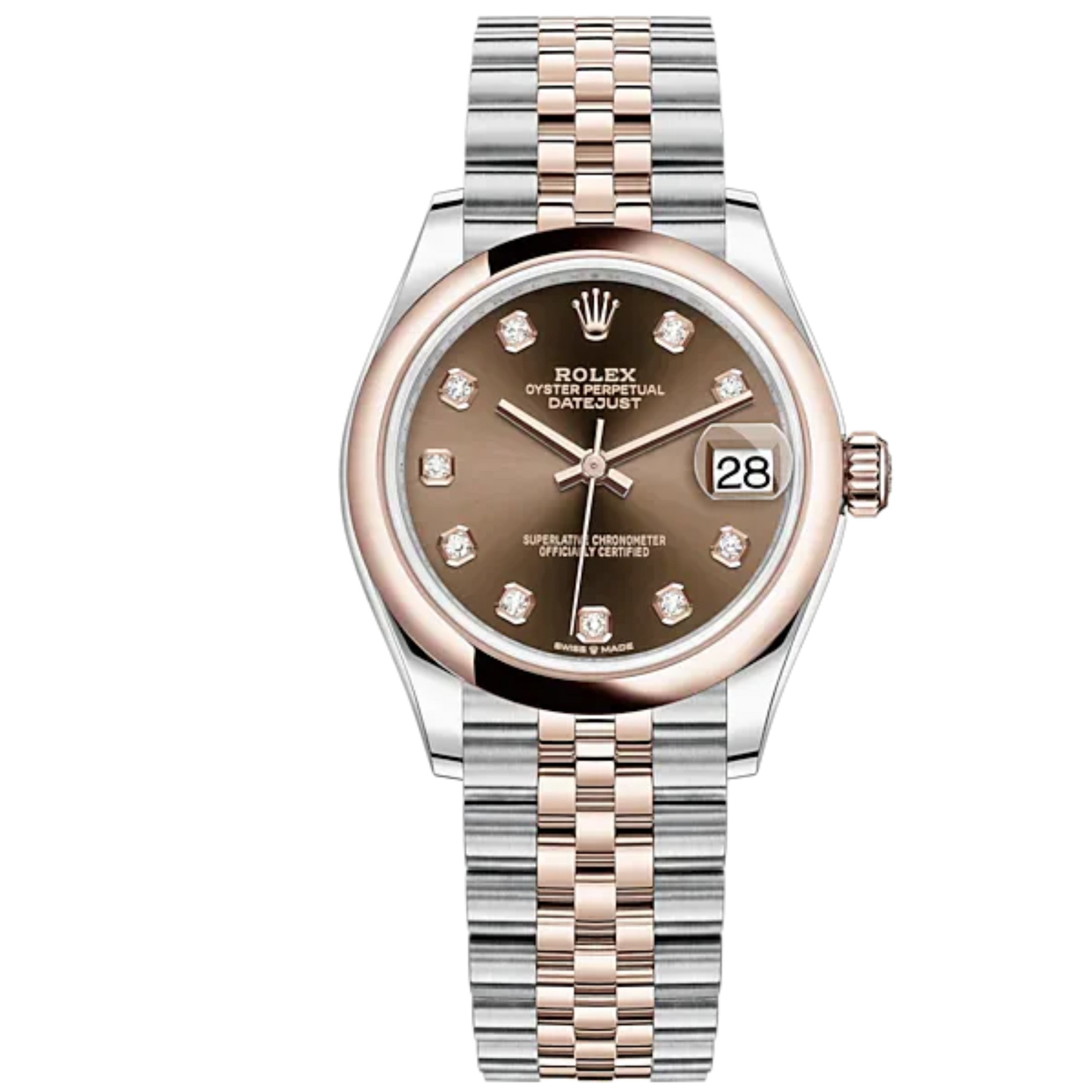 Datejust 31 31mm Jubilee Bracelet Oystersteel and Everose Gold with Chocolate Diamond-Set Dial Everose Gold Bezel