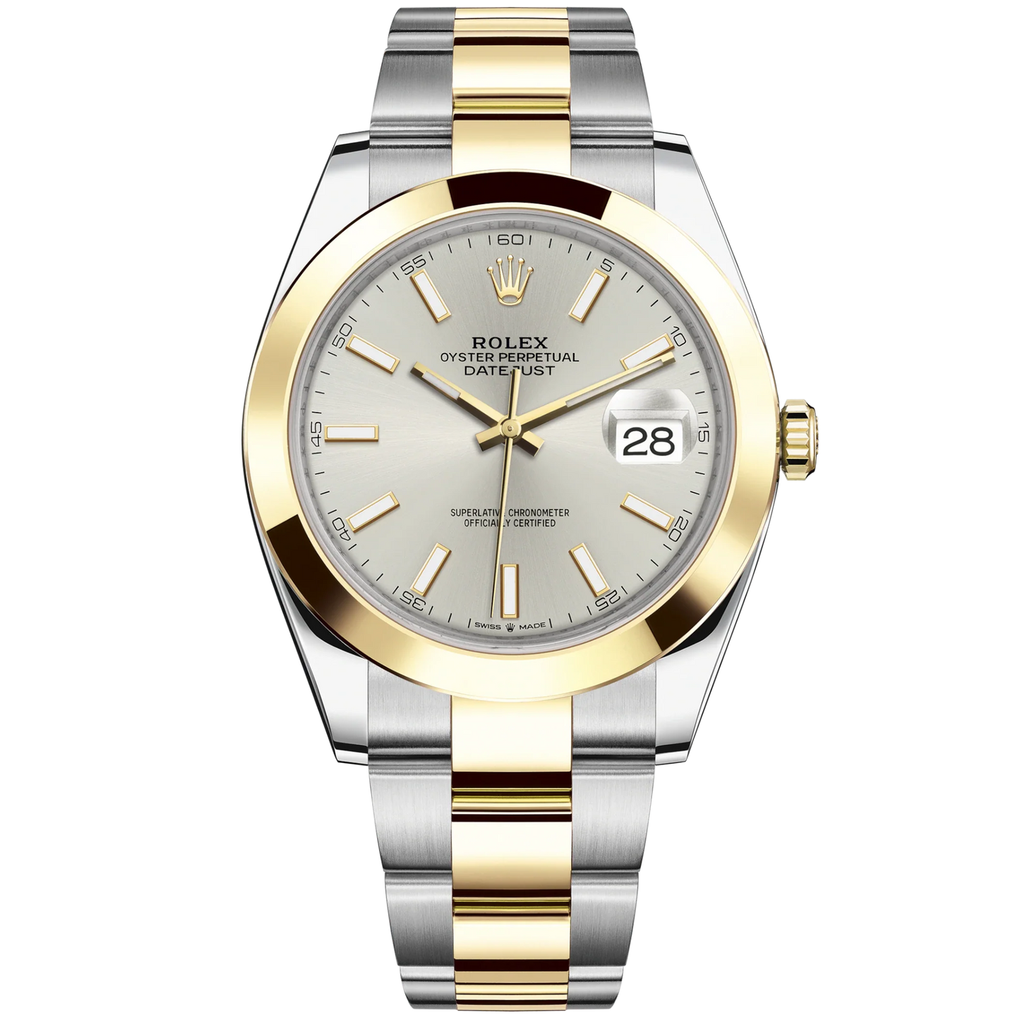 Datejust 41 41mm Oyster Bracelet Oystersteel and Yellow Gold with Silver Dial Yellow Gold Bezel