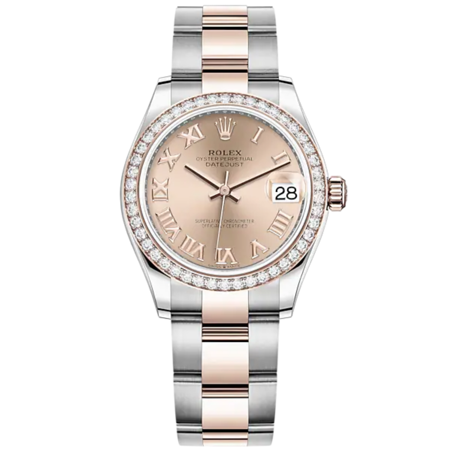 Datejust 31 31mm Oyster Bracelet Oystersteel and Everose Gold with Rosé-Colour Dial Diamond-Set Bezel