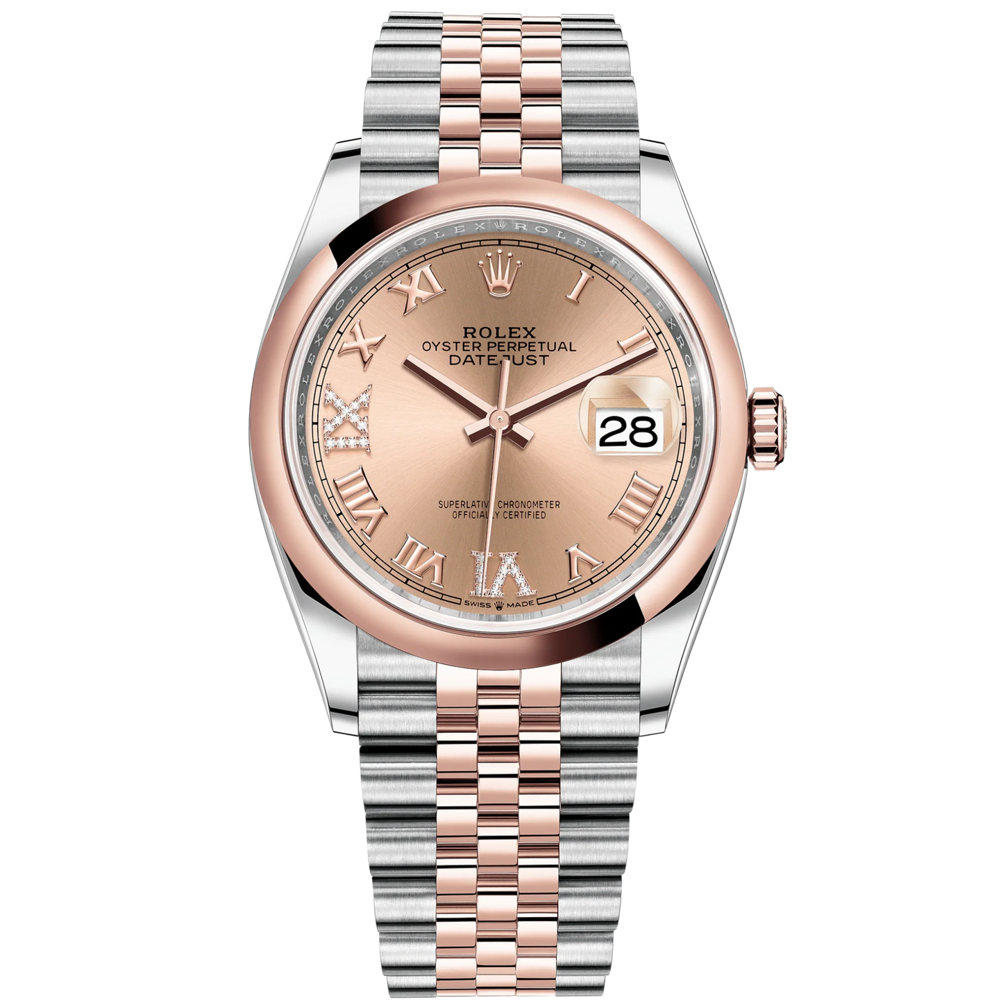 Datejust 36 36mm Oystersteel and Everose Gold Jubilee Bracelet Rosé Diamond-set Dial Domed Bezel