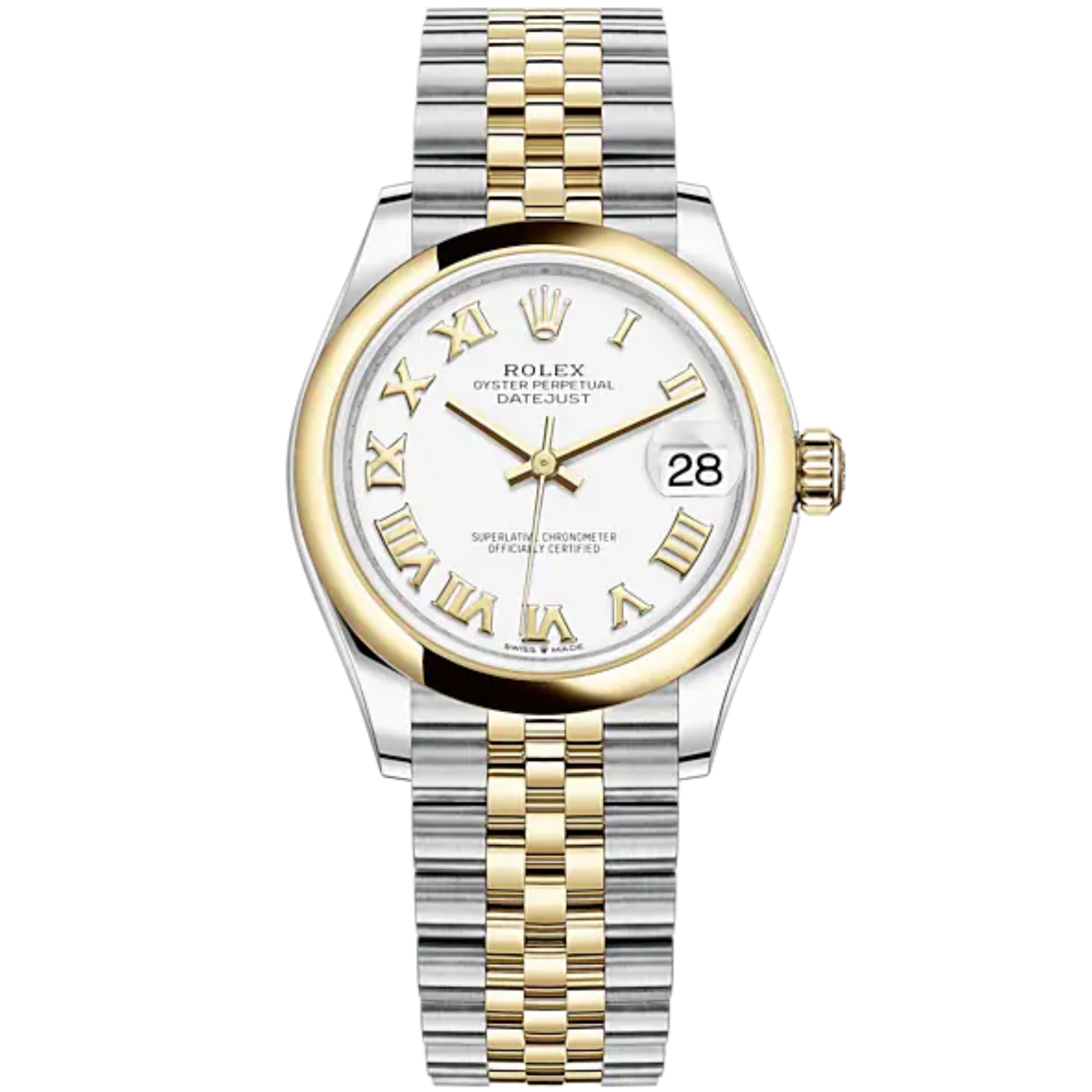 Datejust 31 31mm Jubilee Bracelet Oystersteel and Yellow Gold White Dial Oystersteel Bezel