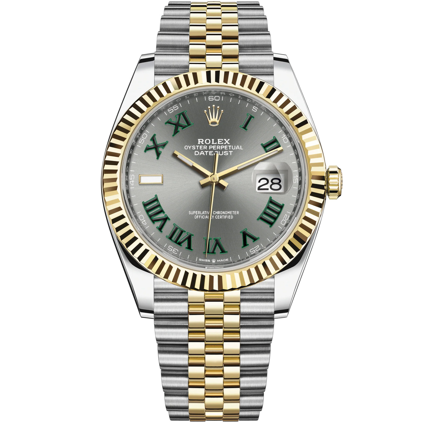 Datejust 41 41mm Jubilee Bracelet Oystersteel and Yellow Gold with Slate Dial Fluted Bezel
