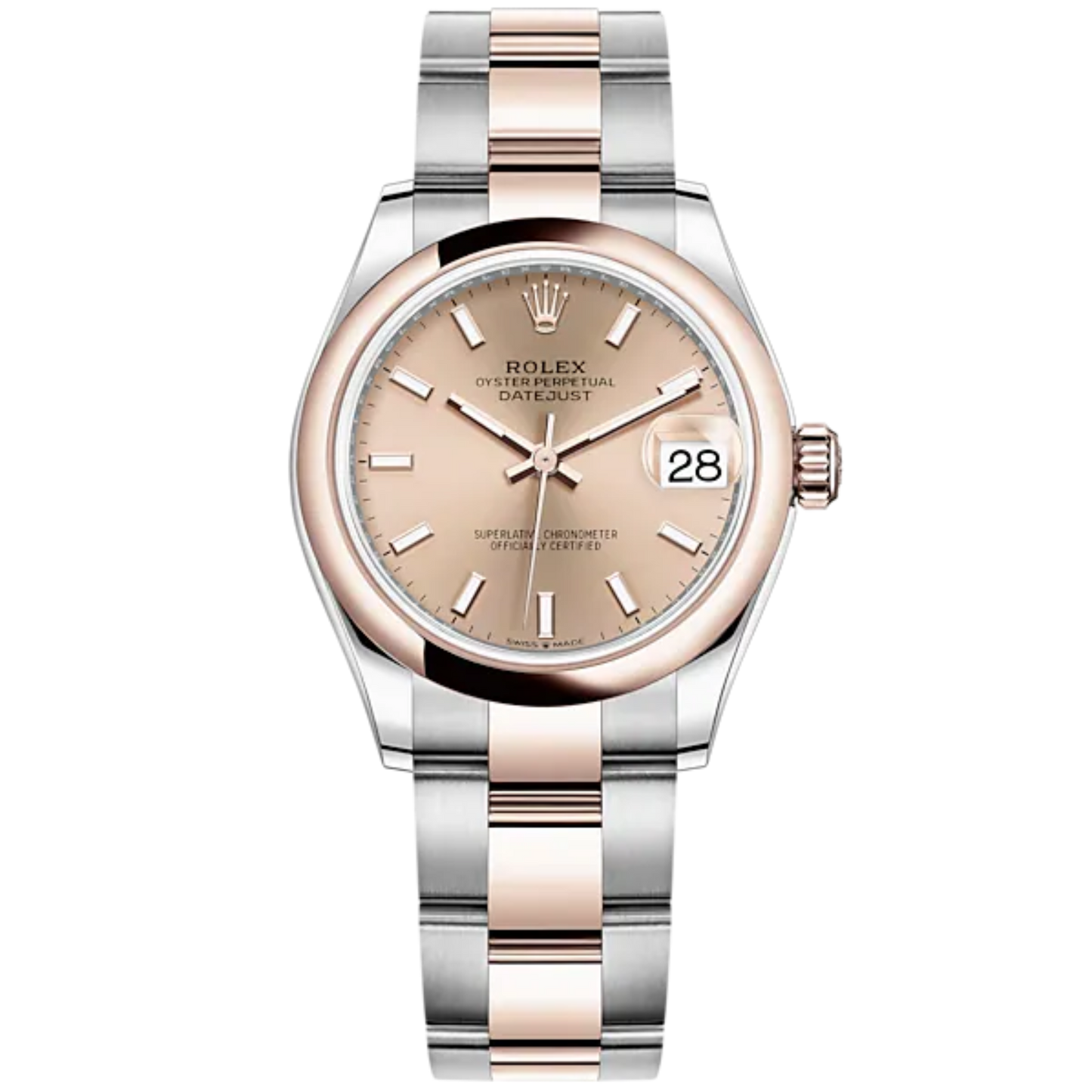 Datejust 31 31mm Oyster Bracelet Oystersteel and Everose Gold With The Color Dial Rosé Everose Bezel