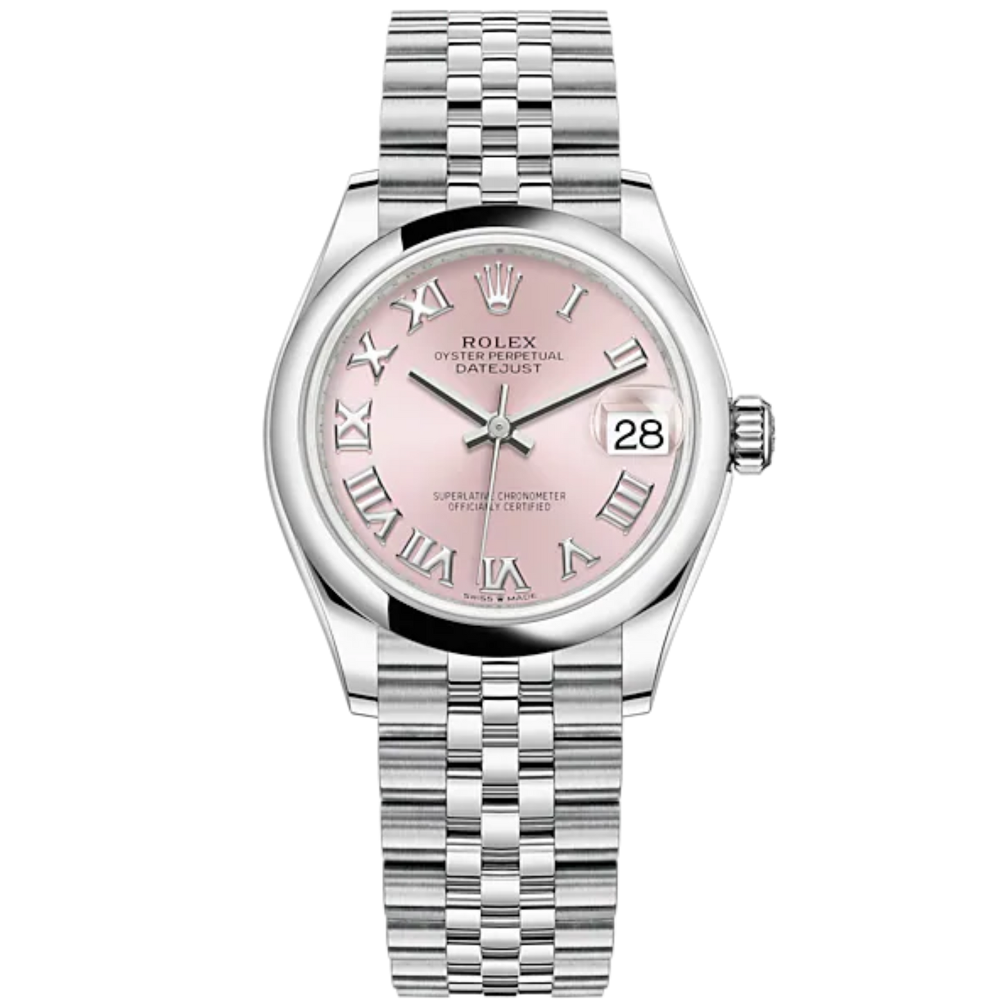 Datejust 31 31mm Jubilee Bracelet Oystersteel With Pink Roman Dial Oystersteel Bezel