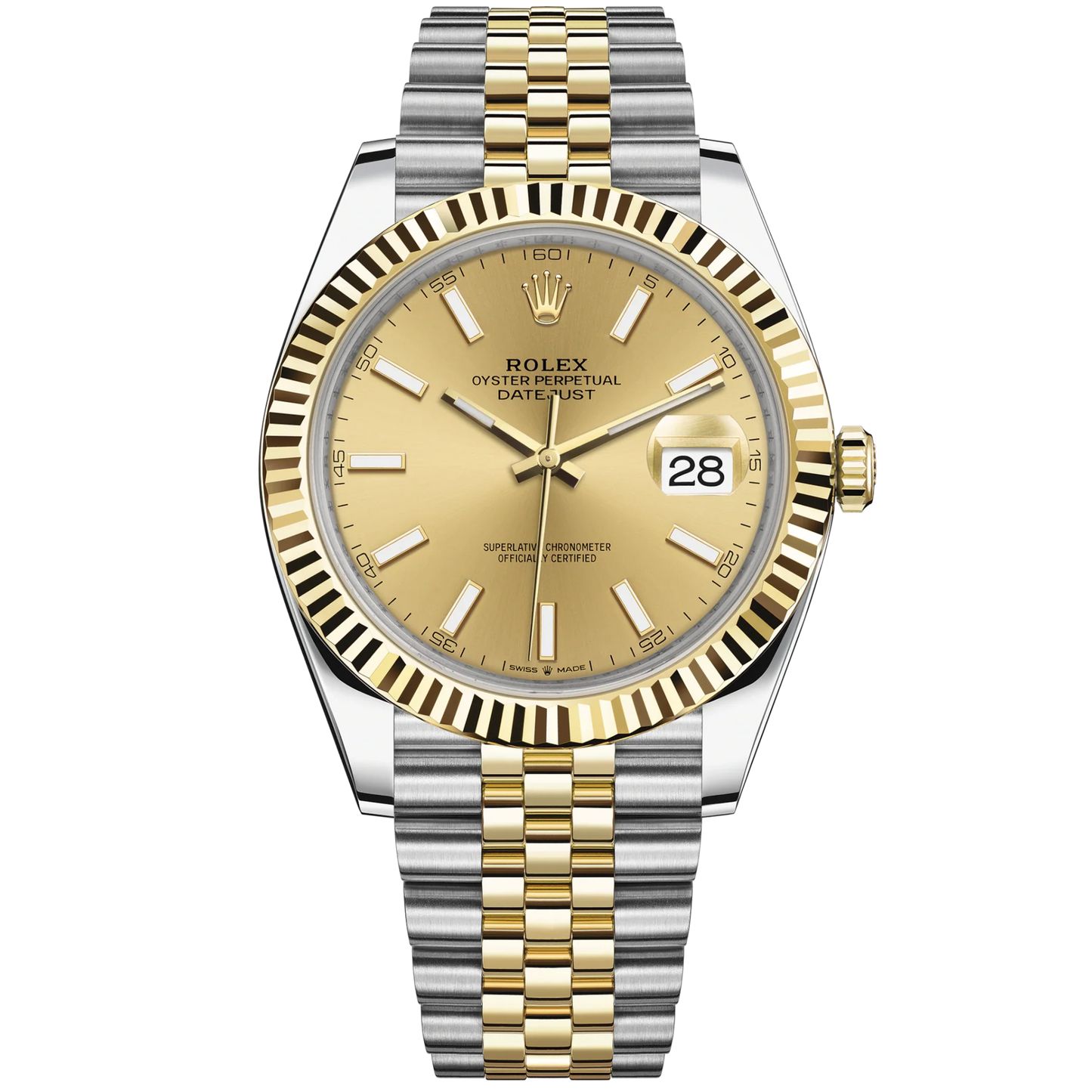 Datejust 41 41mm Jubilee Bracelet Oystersteel and Yellow Gold with Champagne-Colour Dial Fluted Bezel