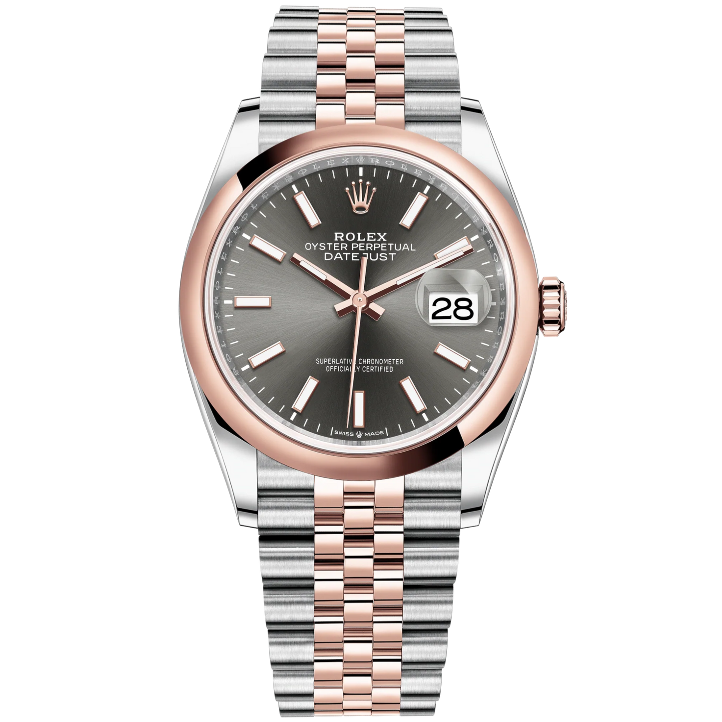 Datejust 36 36mm Oystersteel and Everose Gold Jubilee Bracelet Slate Dial Domed Bezel