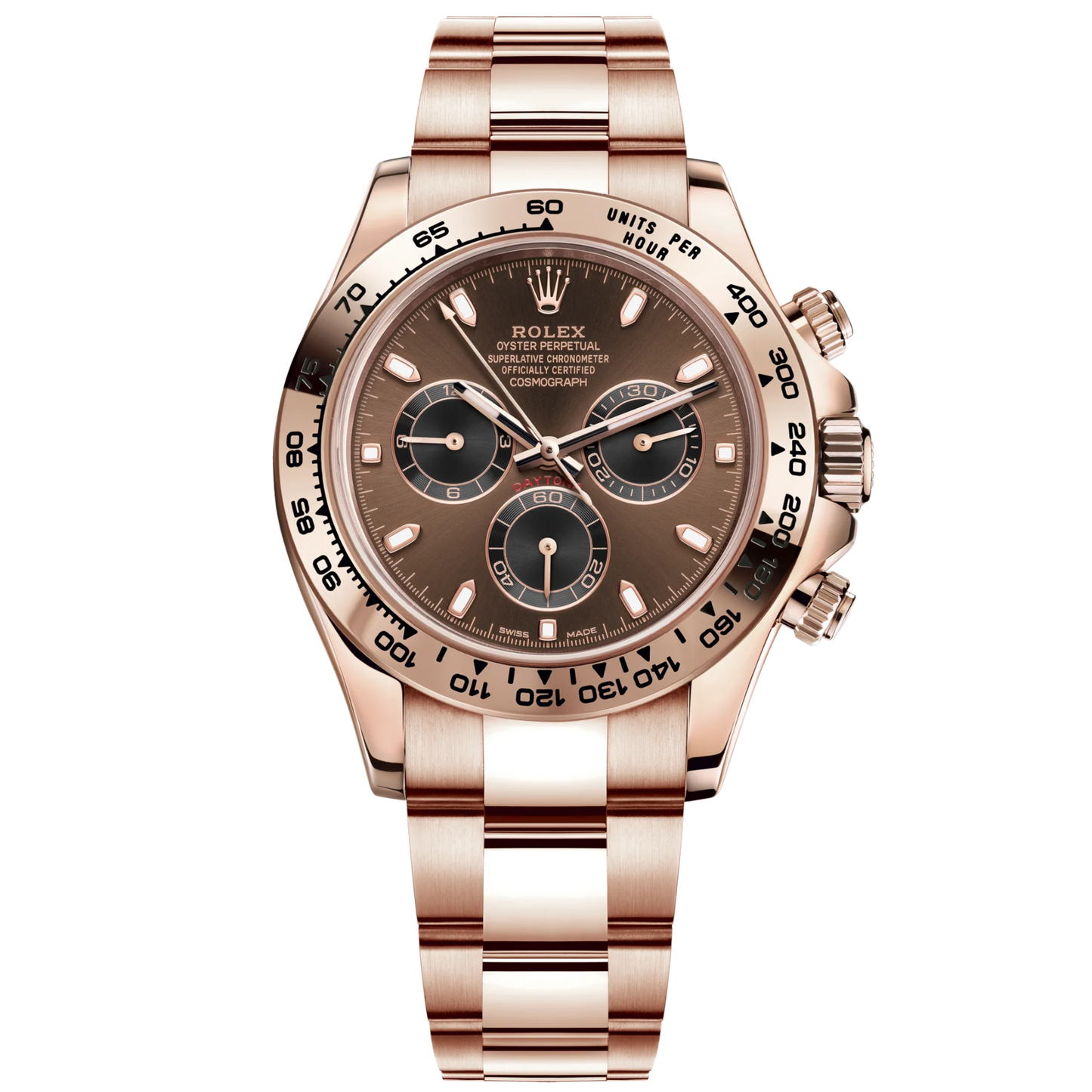 Cosmograph Daytona 40MM Oyster Bracelet Chocolate and Black Dial 18 CT Everose Gold Bezel With Engraved Tachymetric Scale