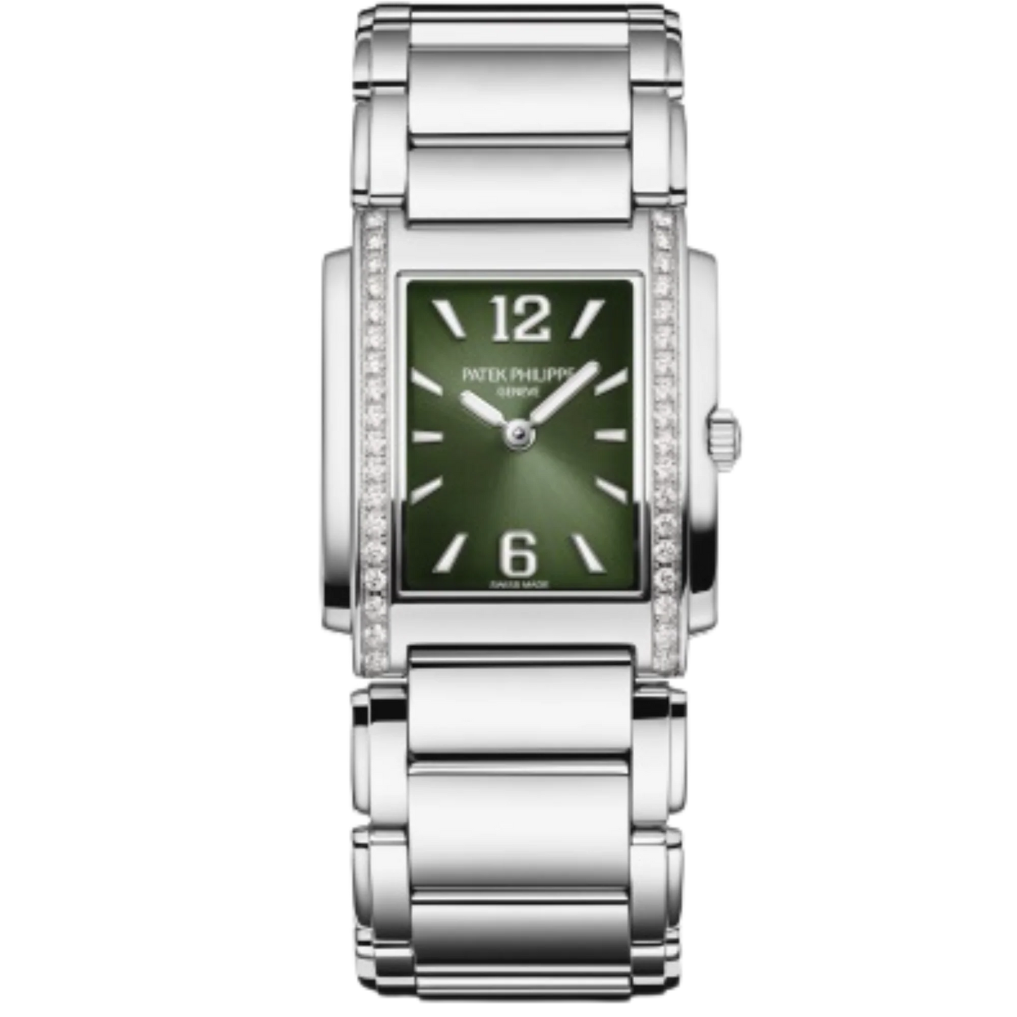 Patek Philippe TWENTY~4 Ref. 4910/1200A-011 Green Dial Diamond Bezel Stainless Steel