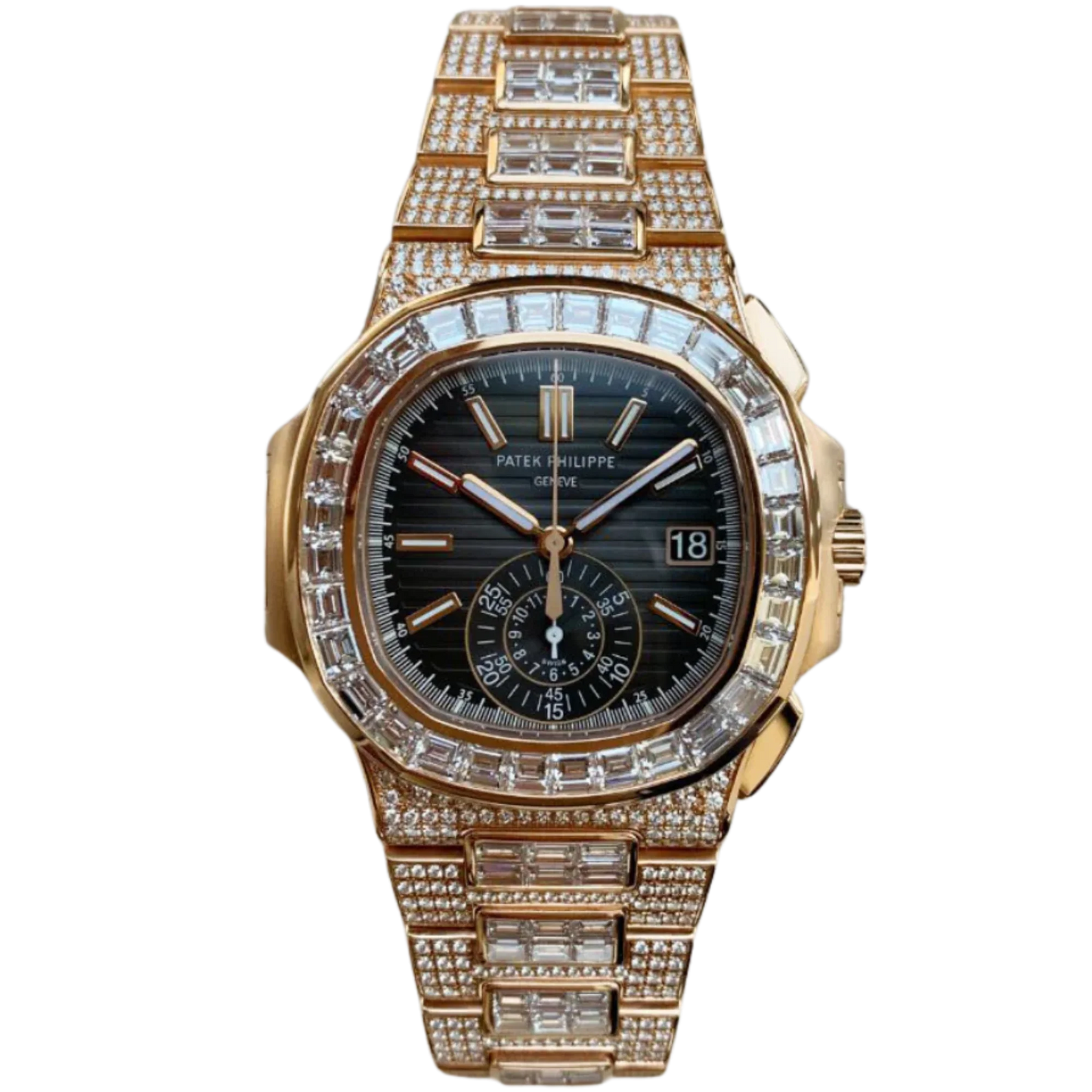 Patek Philippe Nautilus Chronograph Ref. 5980/1400R Rose Gold Full Factory Setting