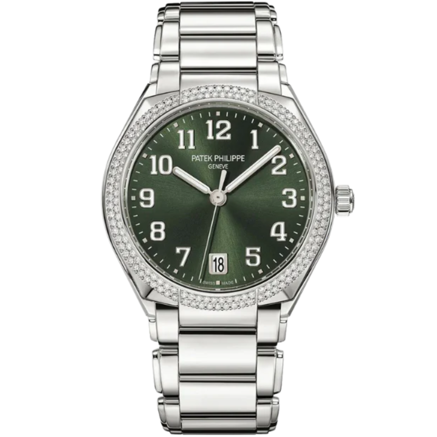 7300/1A Stainless Steel Twenty 4 Green Dial with Diamond Bezel