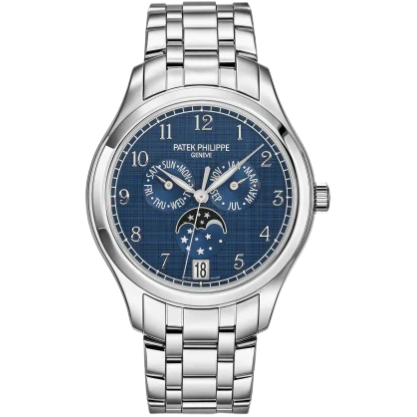 4947/1A Complications 38mm Steel Bracelet Shantung Blue Dial Steel Bezel