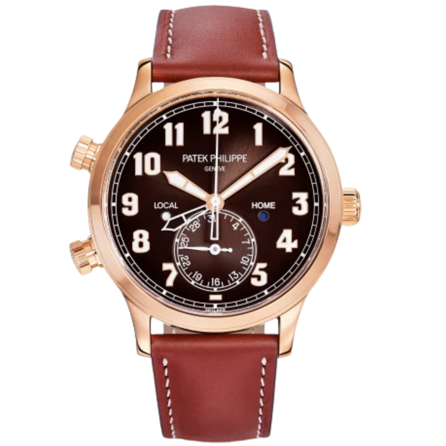 5524R-001 Complications 42mm Vintage Brown Calfskin Strap Brown Sunburst Black Gradated Dial Rose Gold Bezel