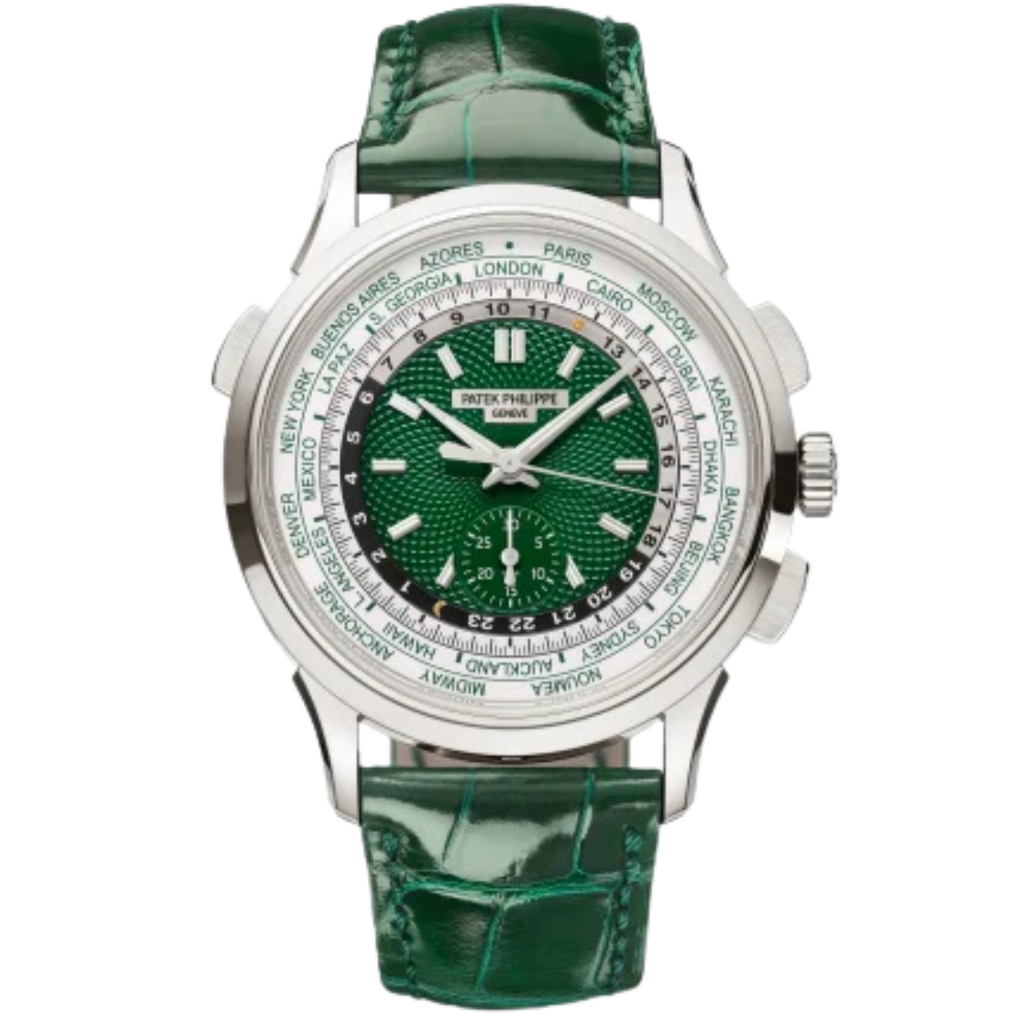Patek Philippe Complications Ref. 5930P Platinum Green Dial World Timer