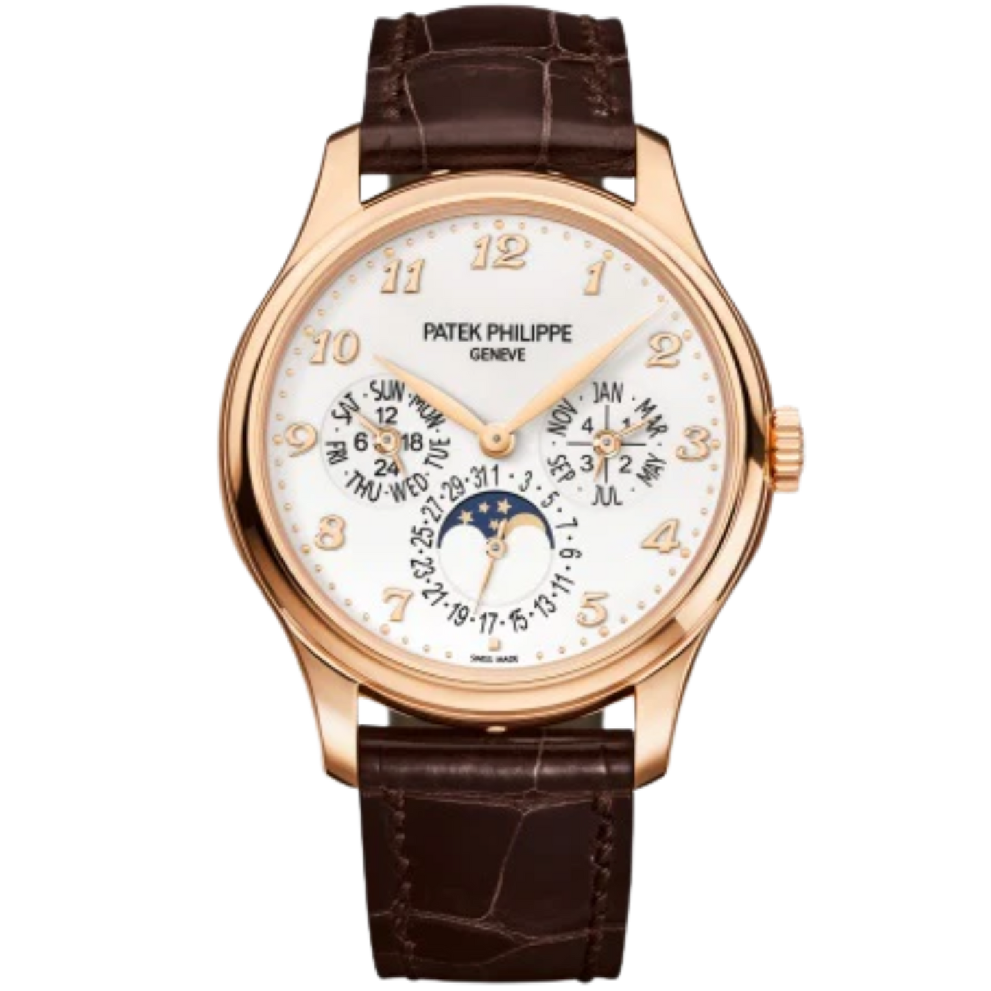 5327R Grand Complications 39mm Shiny Dark Chestnut Alligator Strap Ivory Lacquered Dial Rose Gold Bezel
