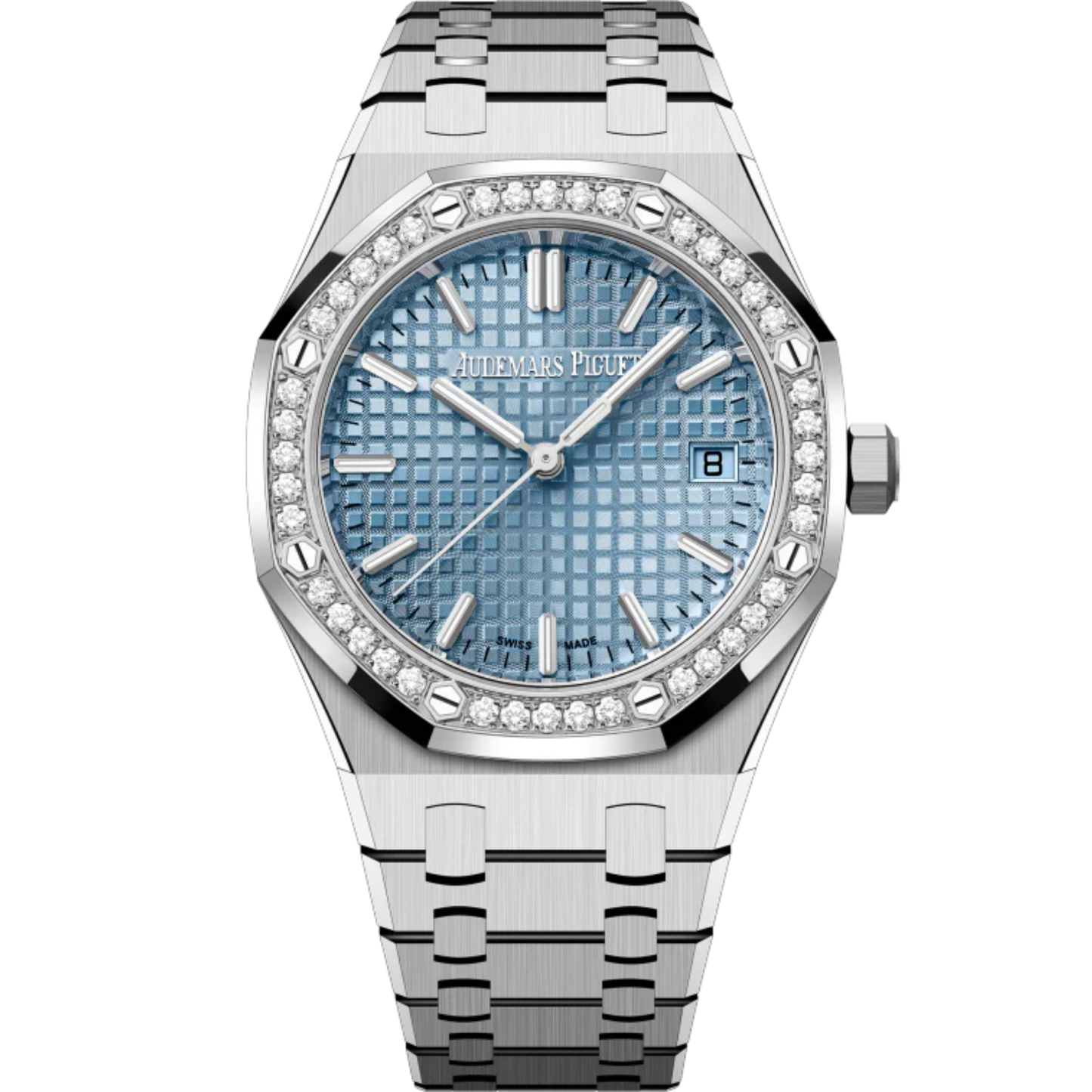 Audemars Piguet Royal Oak Ref. 77451ST.ZZ.1361ST.01 34MM Stainless Steel Blue Dial with Diamond Bezel