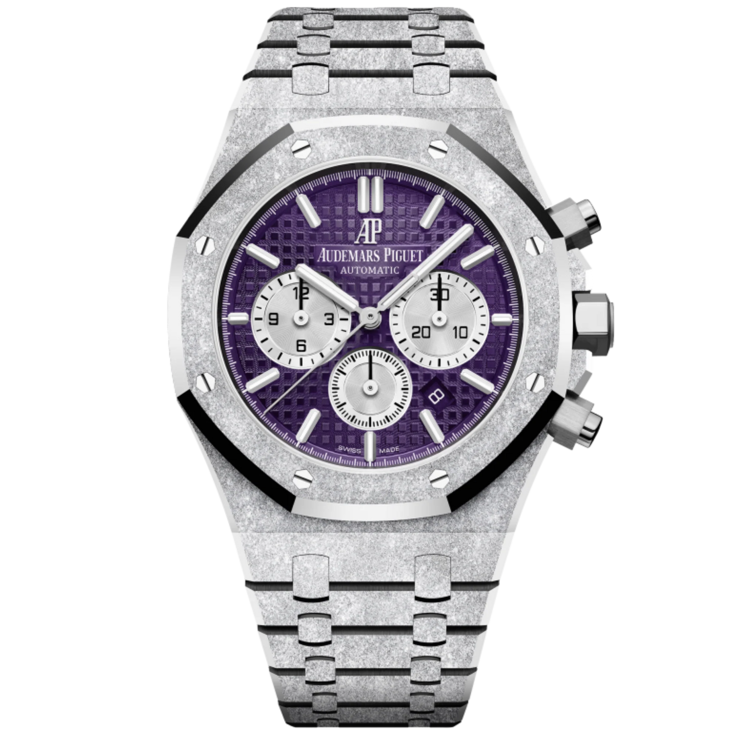 Audemars Piguet Royal Oak Chronograph Ref. 26331BC.GG.1224BC.01 41MM Frosted White Gold Purple Dial
