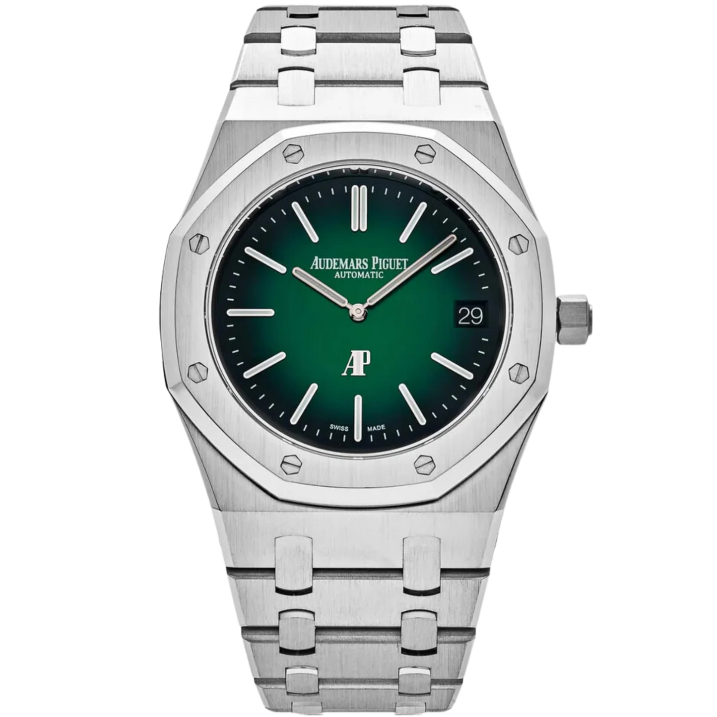 Audemars Piguet Royal Oak Ref. 15202PT.OO.1240PT.01 39MM Platinum Jumbbo Extra Thin Green Dial