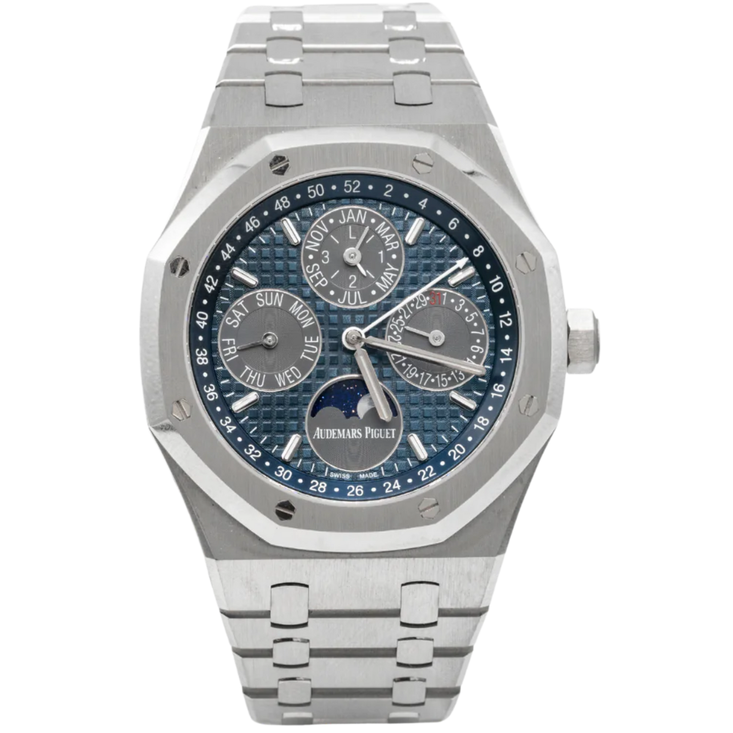 Audemars Piguet Royal Oak Perpetual Calendar Ref. 26574TI.OO.1220TI.01 Titanium, Black/Blue Dial