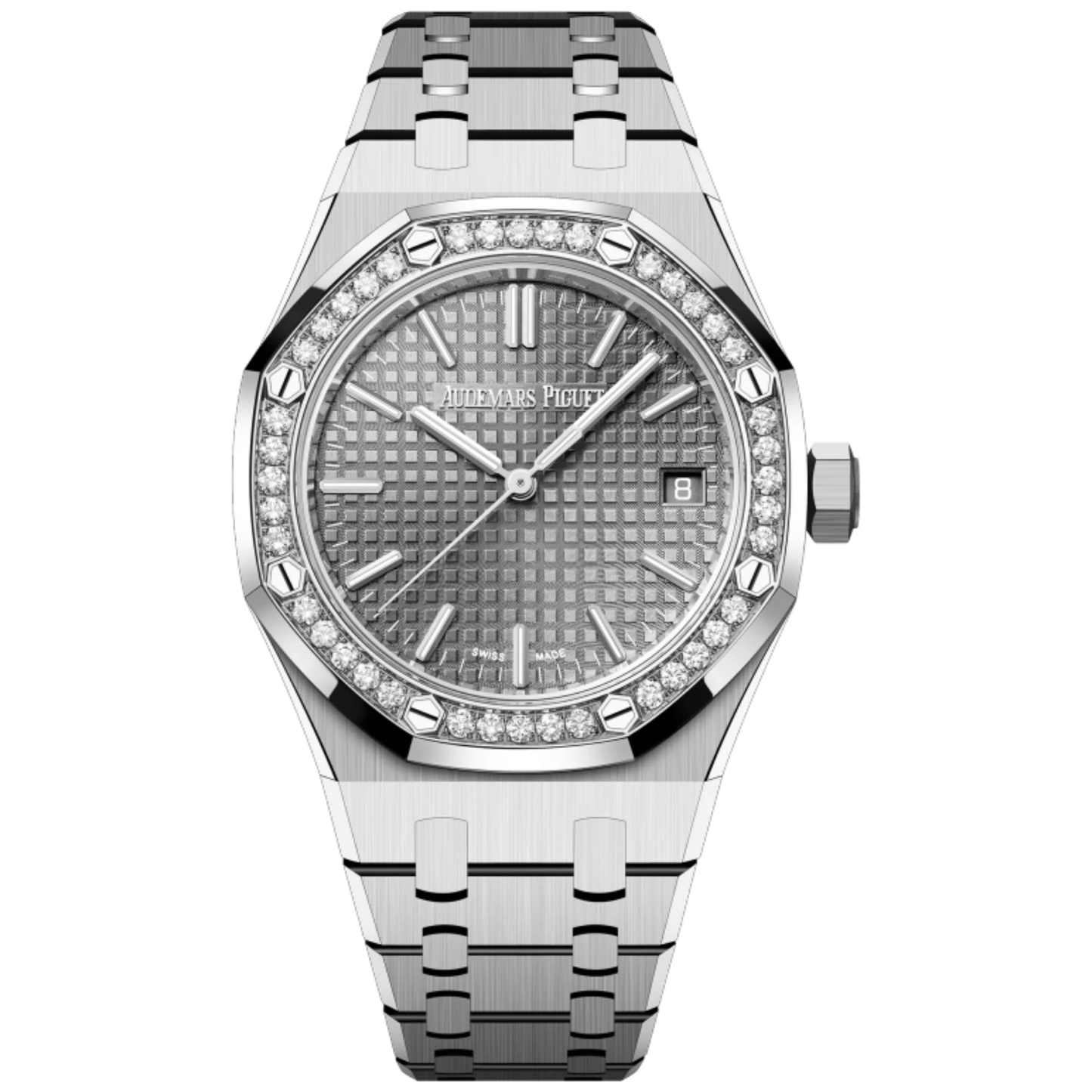 Audemars Piguet Royal Oak Ref. 15551ST.ZZ.1356ST.03 37MM Stainless Steel Grey Dial with Diamond Bezel