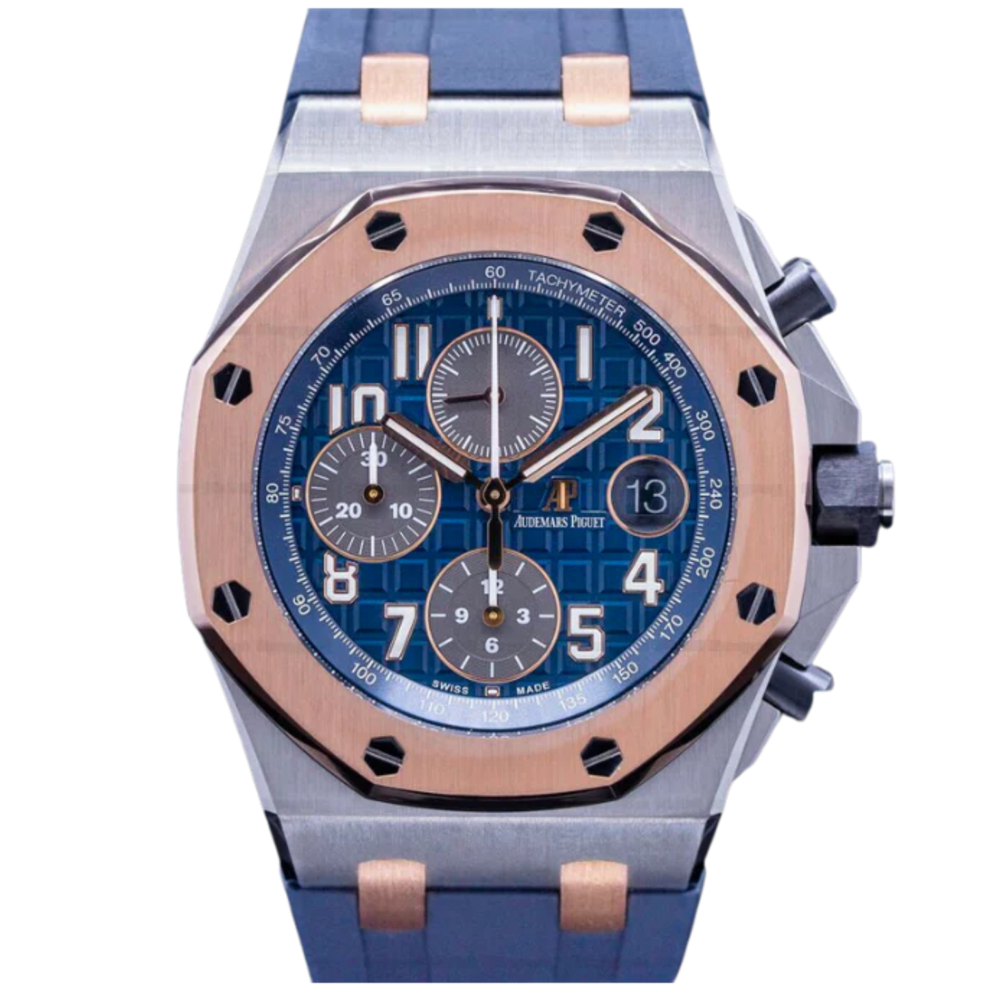 26471SR.OO.D101CR.01.20 42MM Two Tone Bucherer Edition Blue Dial/Gold Bezel Royal Oak Offshore
