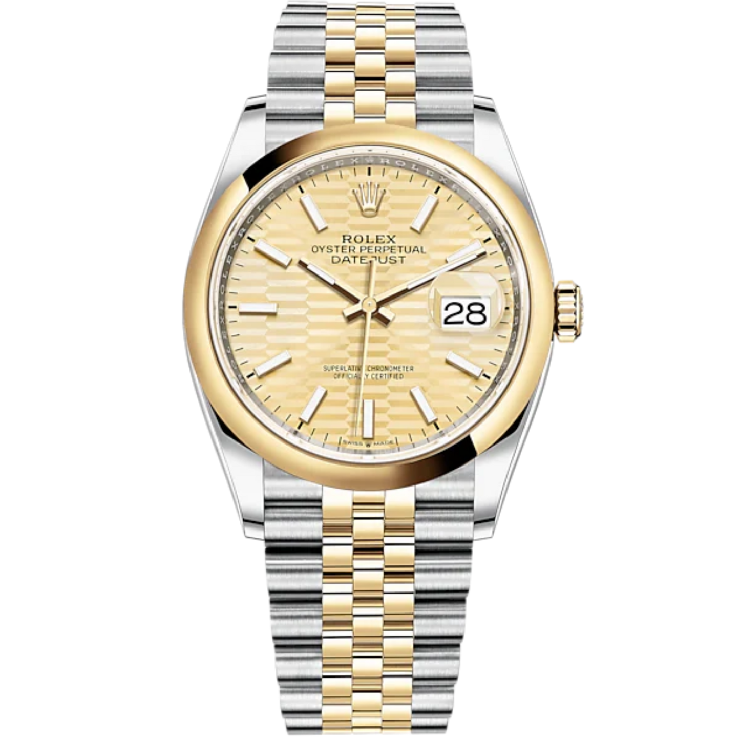 Datejust 36 36mm Oystersteel Jubilee Bracelet and Yellow Gold with Golden Palm-Motif Dial Domed Bezel