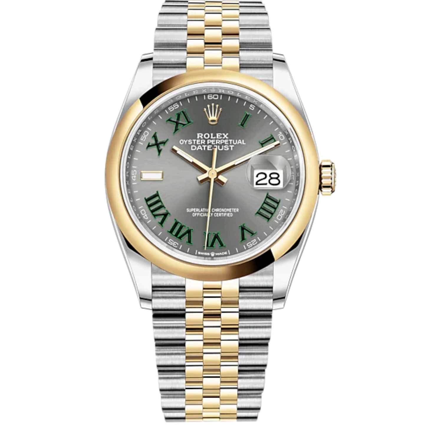 Datejust 36 36mm Oystersteel Jubilee Bracelet and Yellow Gold with Slate Dial Domed Bezel