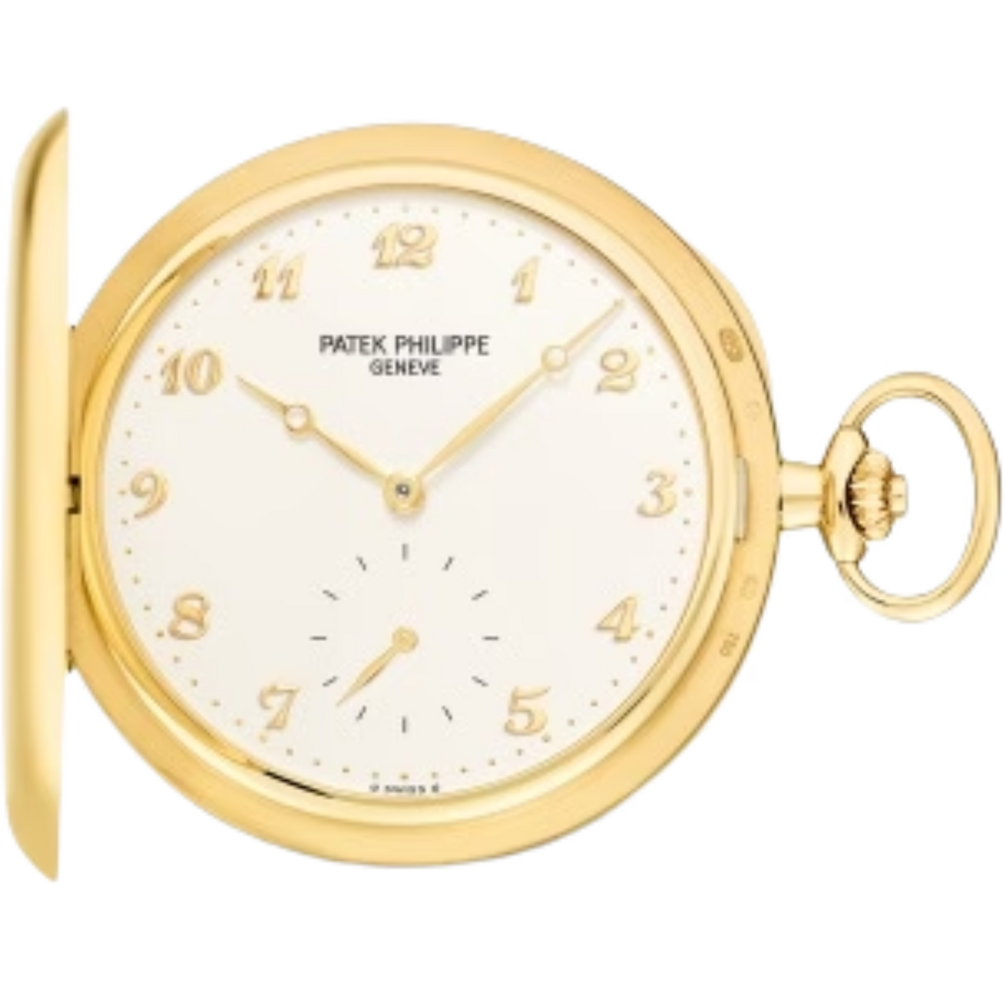 983J-001 Pocket Watches 48mm Silvery Opaline Dial Yellow Gold Bezel