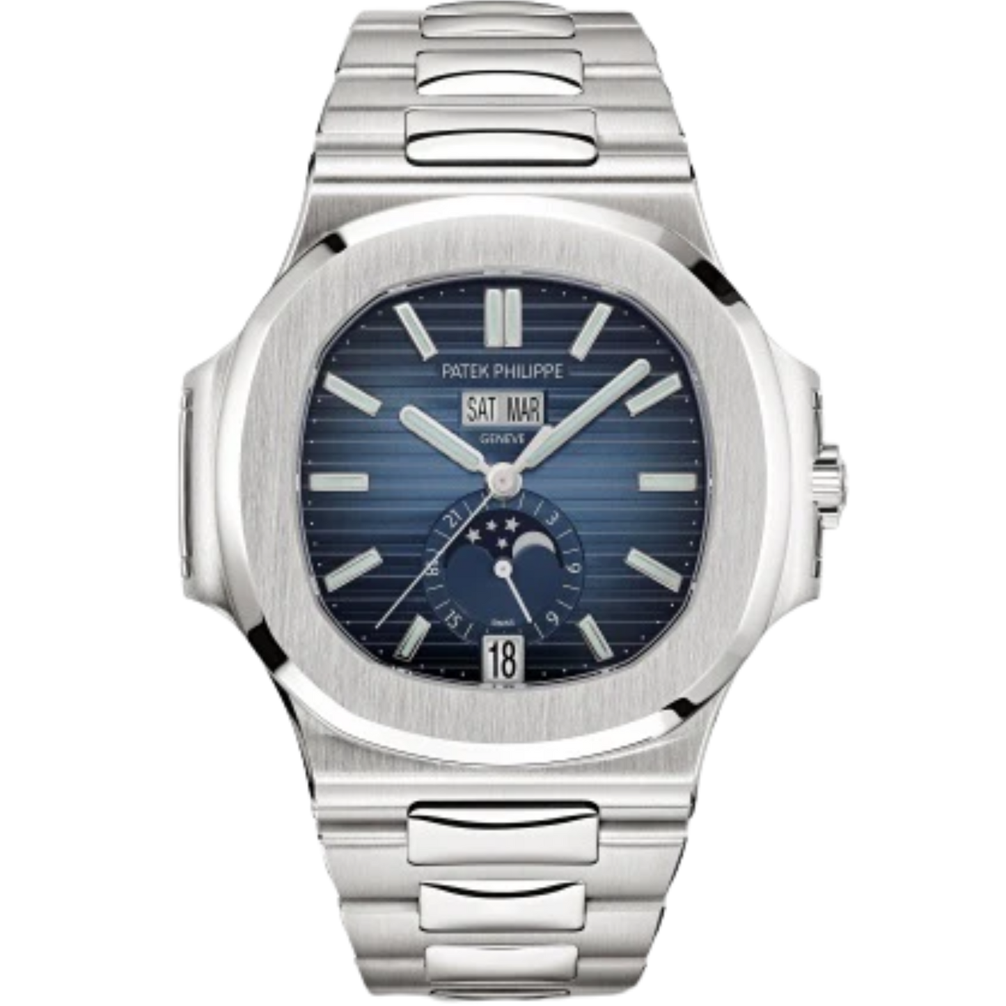 5726/1A-014 Nautilus 40.5mm Steel Bracelet Blue Black Gradated Embossed Dial Steel Bezel