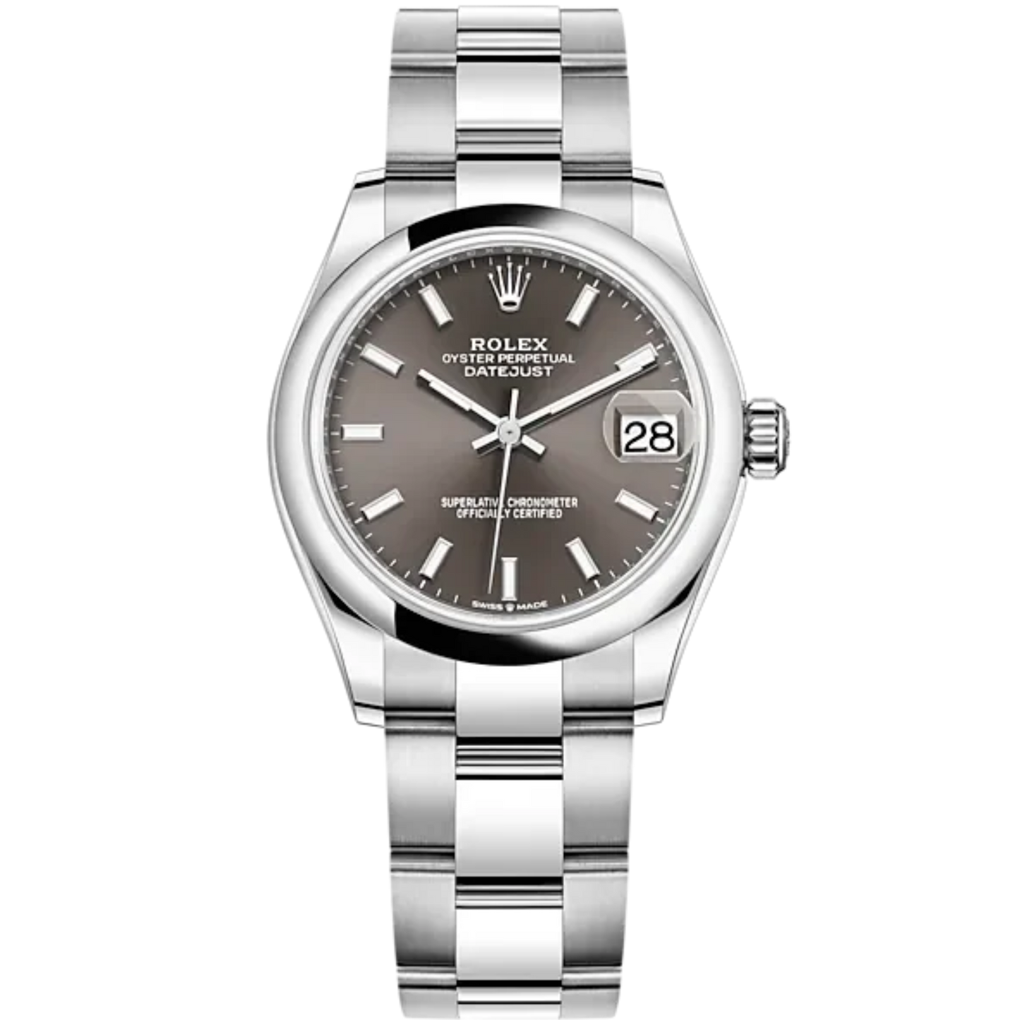 Datejust 31 31mm Oyster Bracelet Oystersteel with Dark Grey Dial Oystersteel Bezel