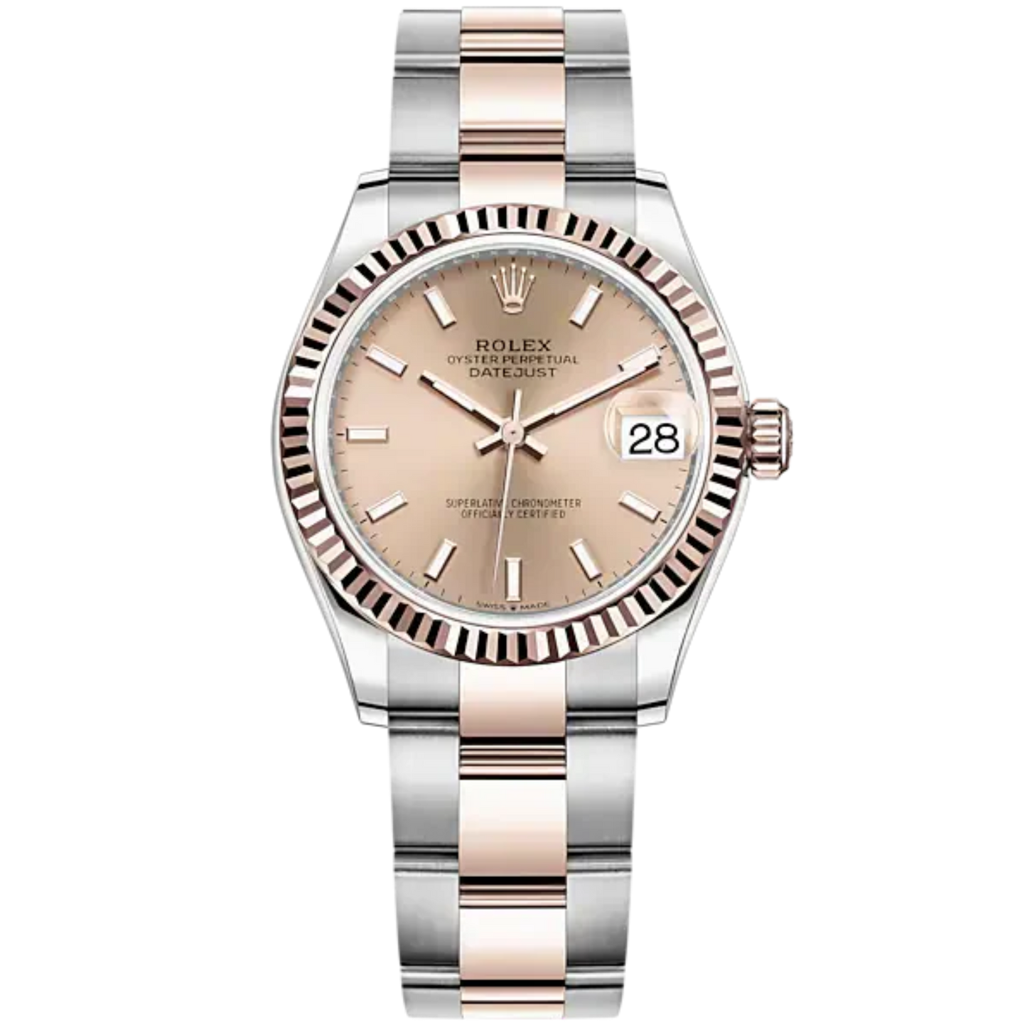 Datejust 31 31mm Oyster Bracelet Oystersteel and Everose Gold with Rosé-Colour Dial Fluted Bezel