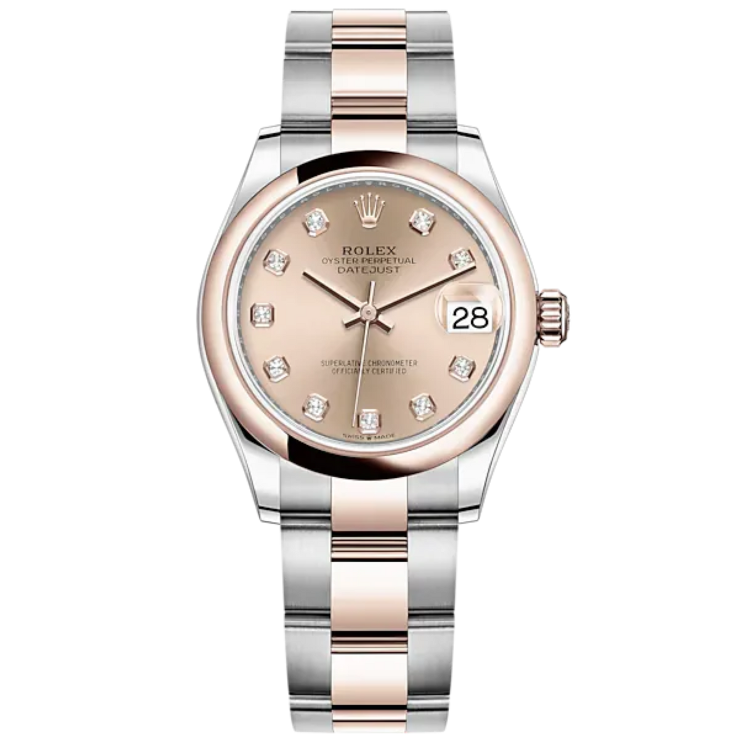 Datejust 31 31mm Oyster Bracelet Oystersteel and Everose Gold with Rosé-Colour Diamond-Set Dial Everose Gold Bezel