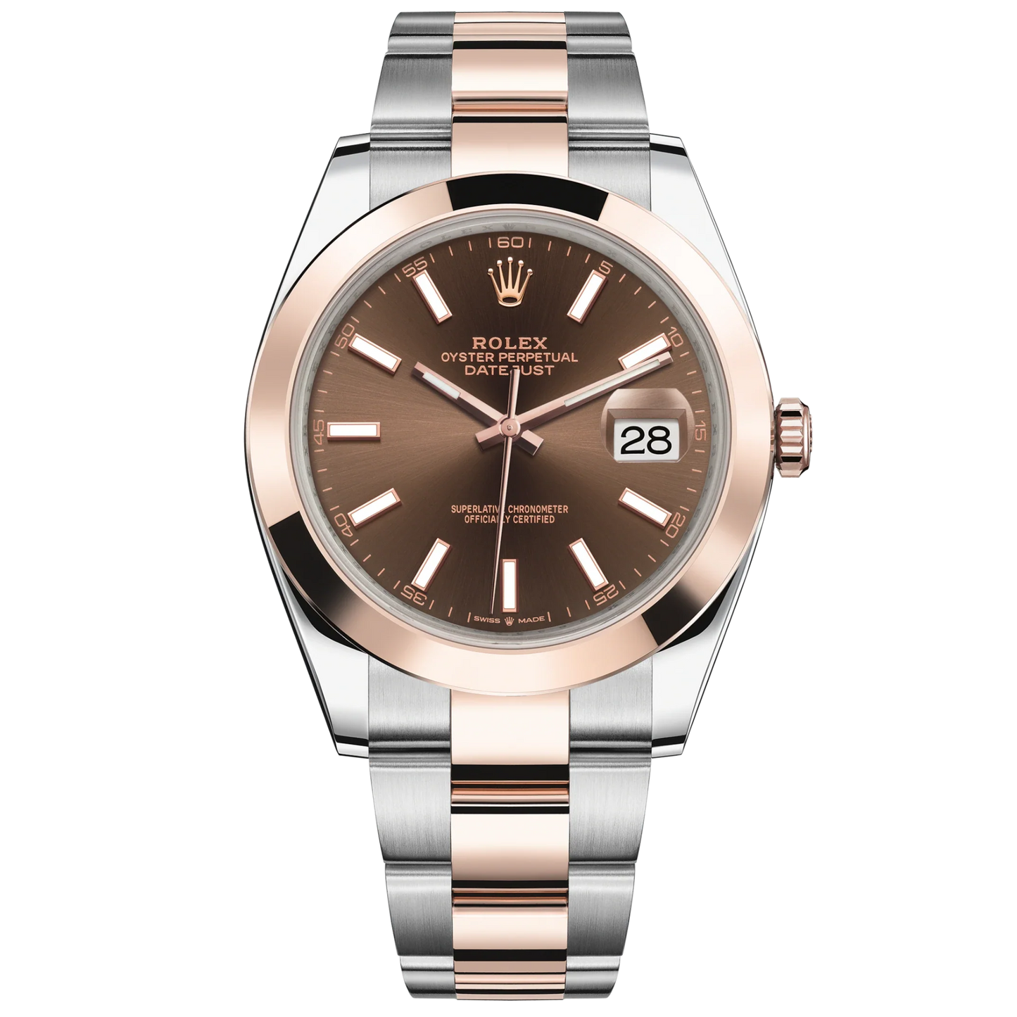 Rolex Datejust Ref. 126301 Two Tone RG/SS Chocolate Dial on Oyster/Smooth Bezel