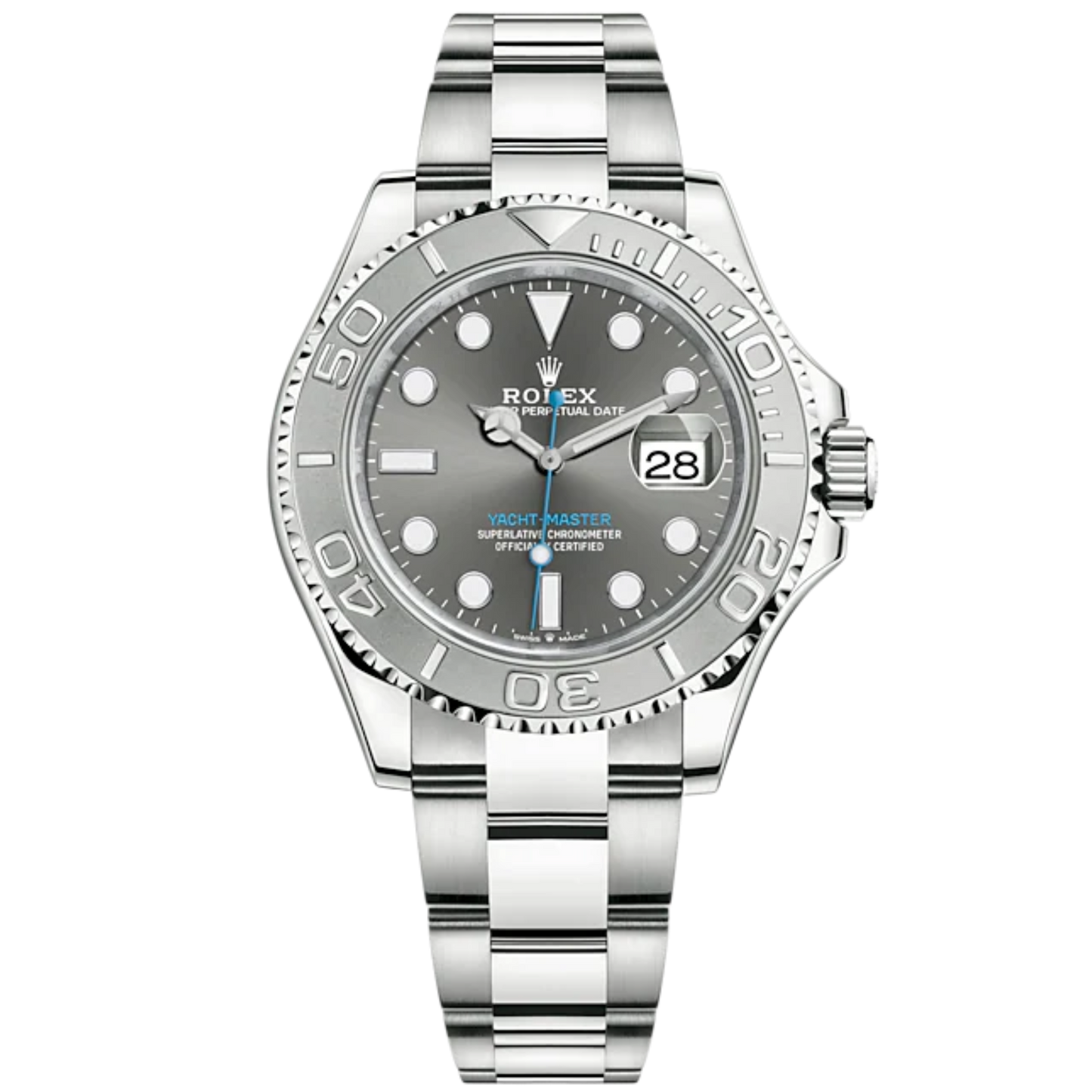 Yacht-Master 40 40mm Oyster Bracelet Oystersteel and Platinum with Slate Dial Bidirectional Rotatable Bezel