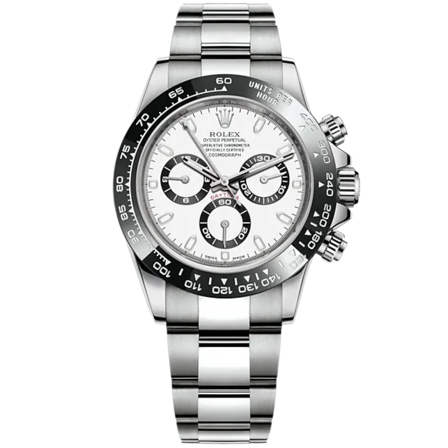 Cosmograph Daytona 40MM Oyster Bracelet White Dial Black Cerachrom Bezel With Tachymetric Scale