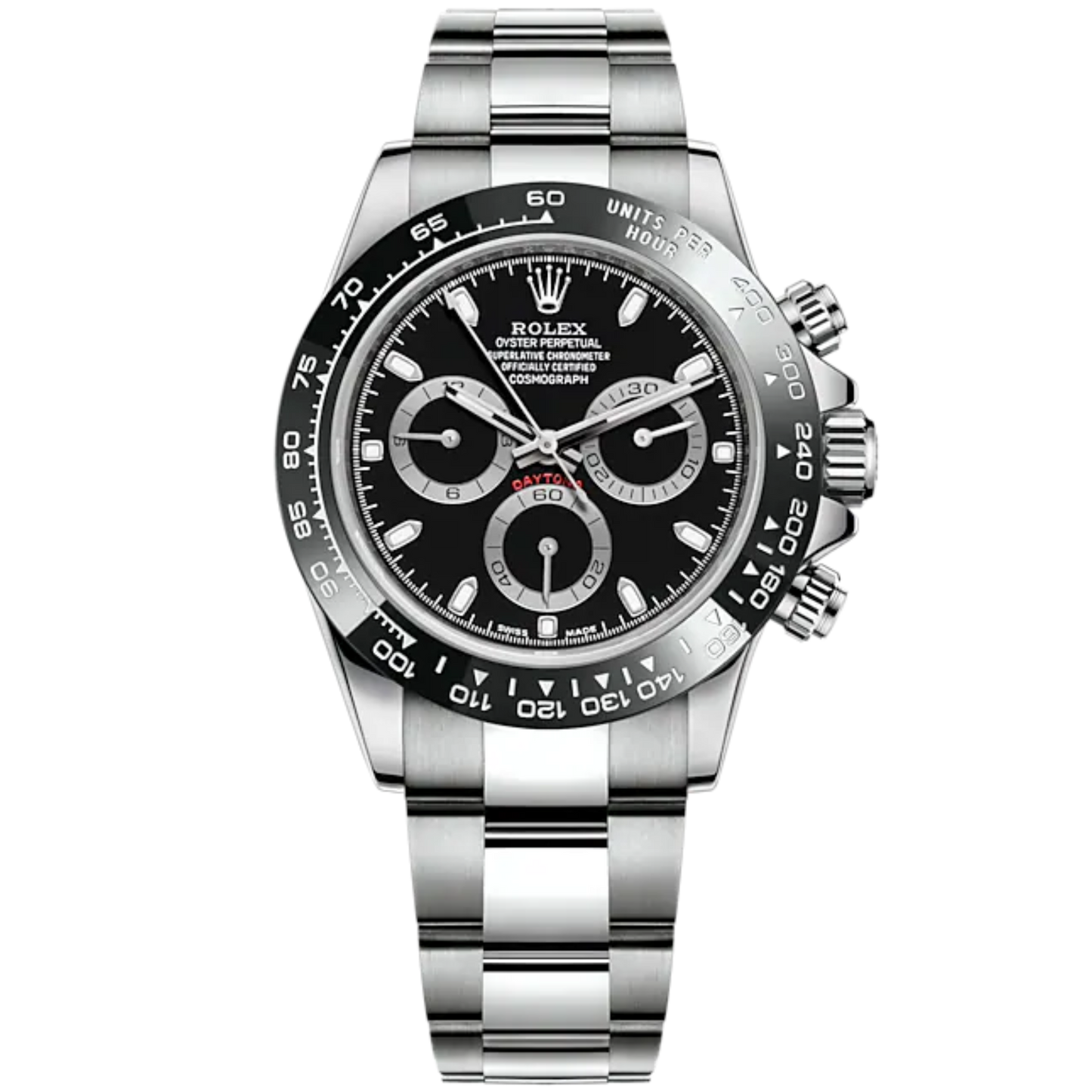Cosmograph Daytona 40MM Oyster Bracelet Black Dial Black Cerachrom Bezel With Tachymetric Scale