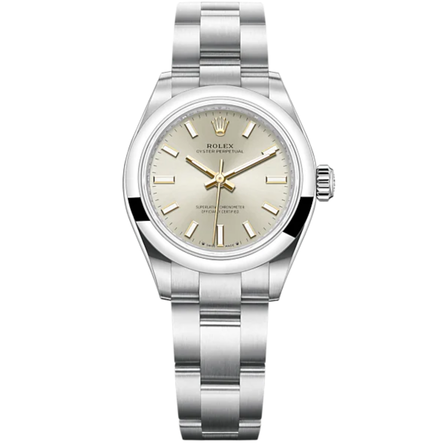 Oyster Perpetual 28 28MM Oyster Bracelet Silver Dial Domed Bezel