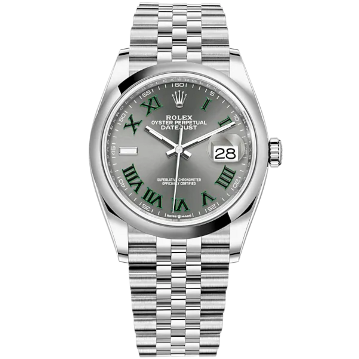 Datejust 36 36mm Oystersteel Jubilee Bracelet with Slate Dial Domed Bezel