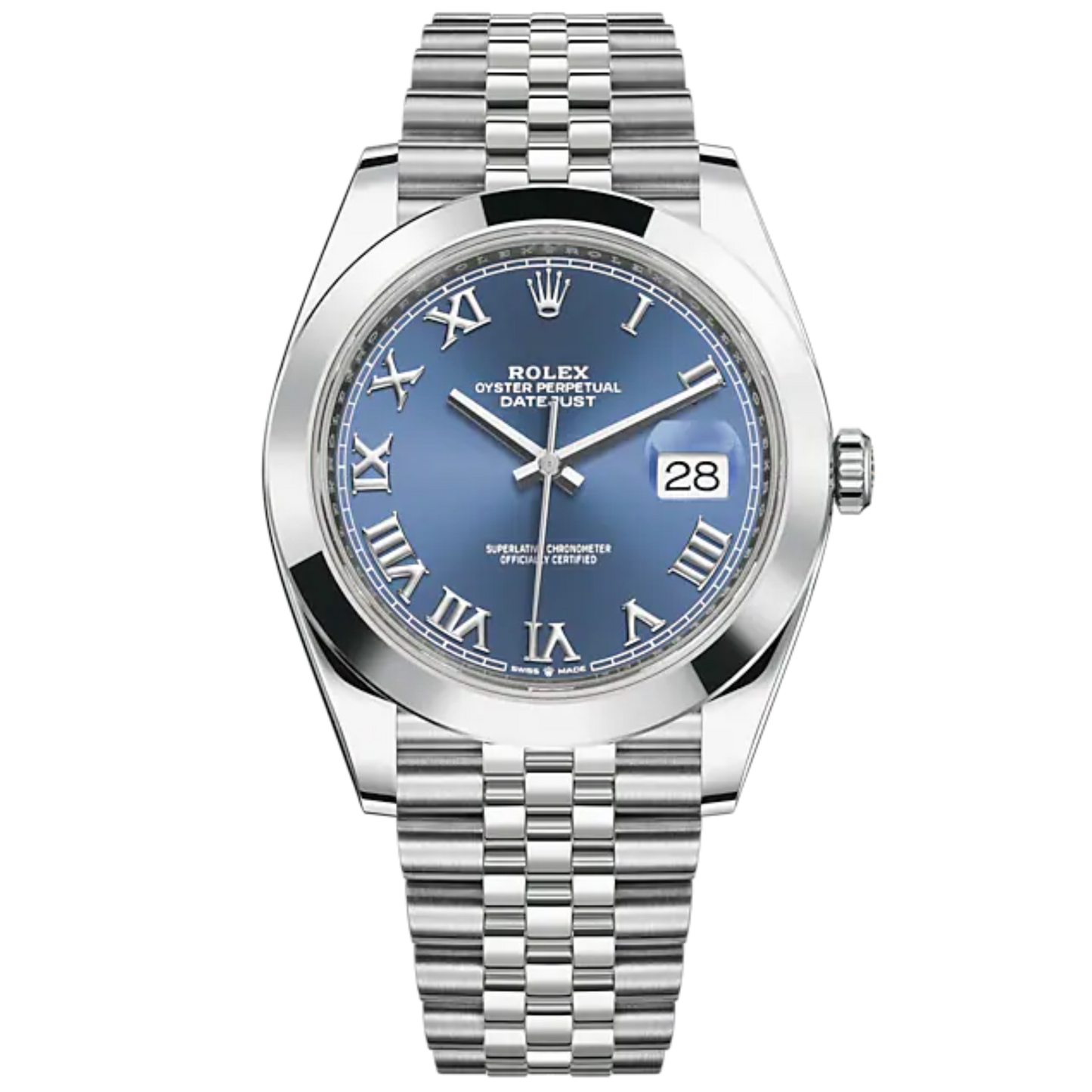 Rolex Datejust Ref. 126300 Stainless Steel Blue Roman Dial on Jubilee/Smooth Bezel