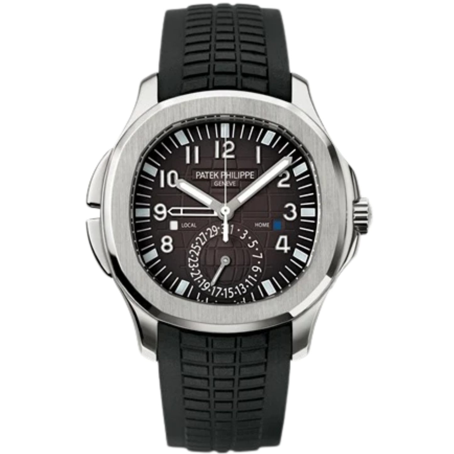 5164A-001 Aquanaut 40.8mm Black Polymer Tropical Strap Black Embossed Dial Steel Bezel