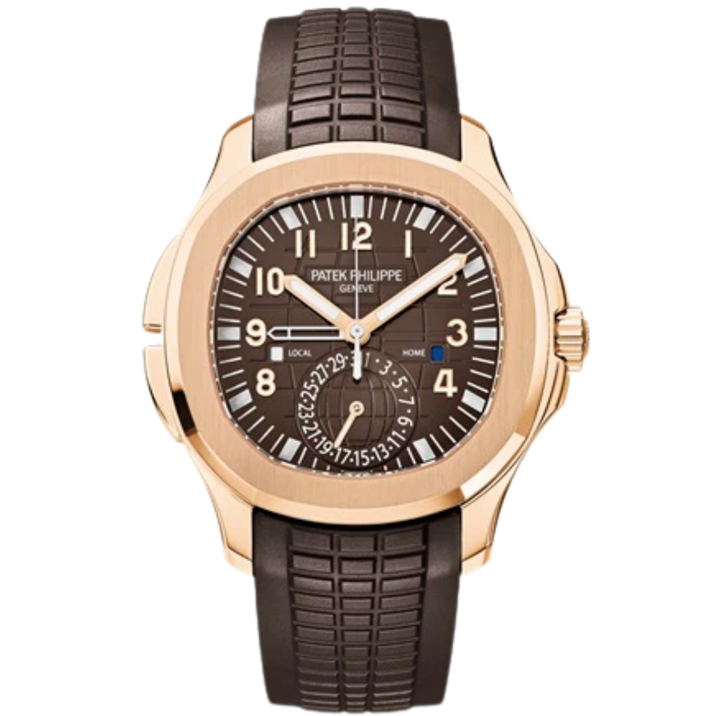 5164R-001 Aquanaut 40.8mm Dark Brown Polymer Tropical Strap Brown Embossed Dial Rose Gold Dial