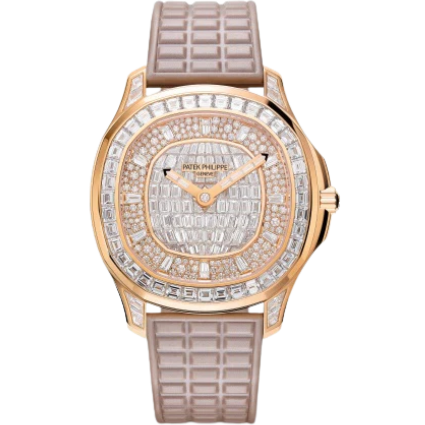 5062/450R Aquanaut Luce Haute Joaillerie 38.8mm Pearly Beige Tropical Strap Diamond-Set Dial Rose Gold Bezel