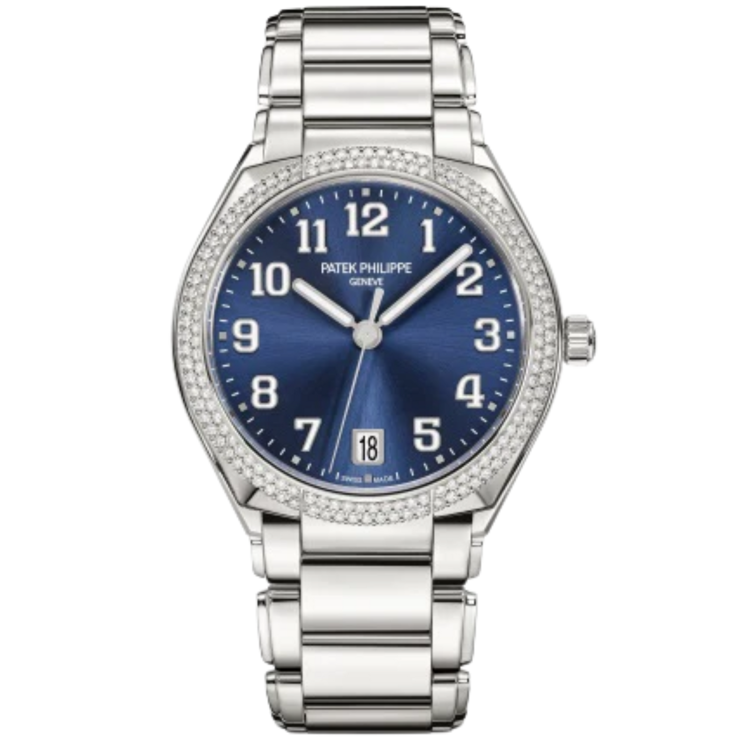 7300/1200A-001 Twenty~4 36mm Steel Bracelet Blue Sunburst Dial Diamond-set Steel Bezel