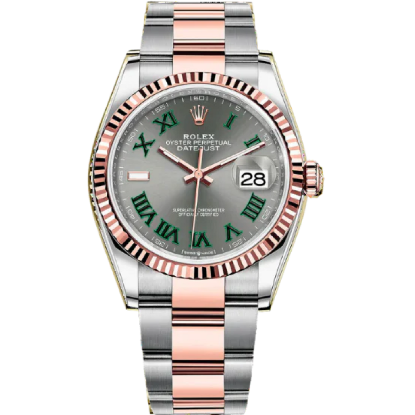 DateJust 36 36 MM Two Tone RG/SS Slate Grey Dial on Oyster